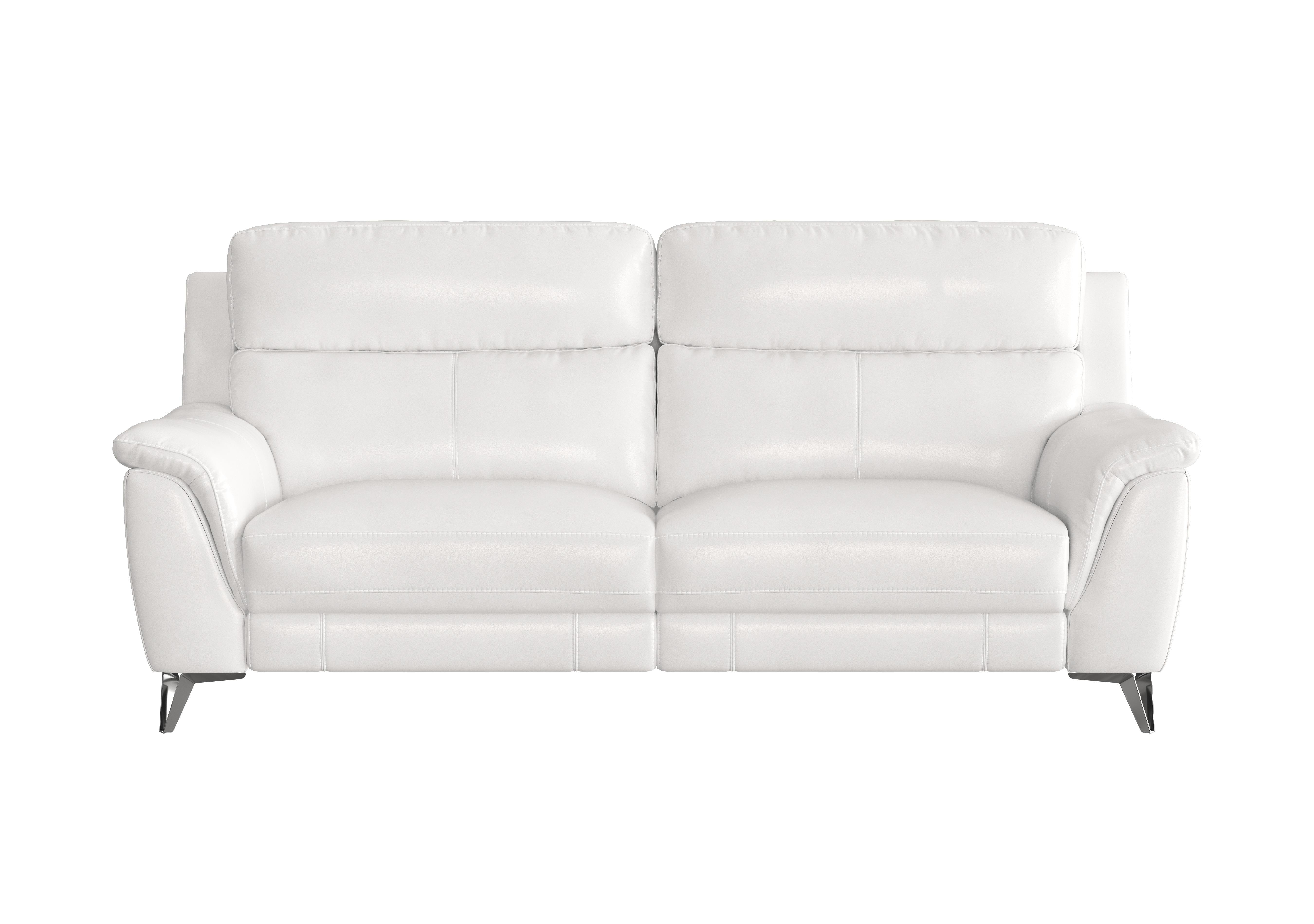 Contempo 3 Seater Leather Sofa in Bv-744d Star White on Furniture Village