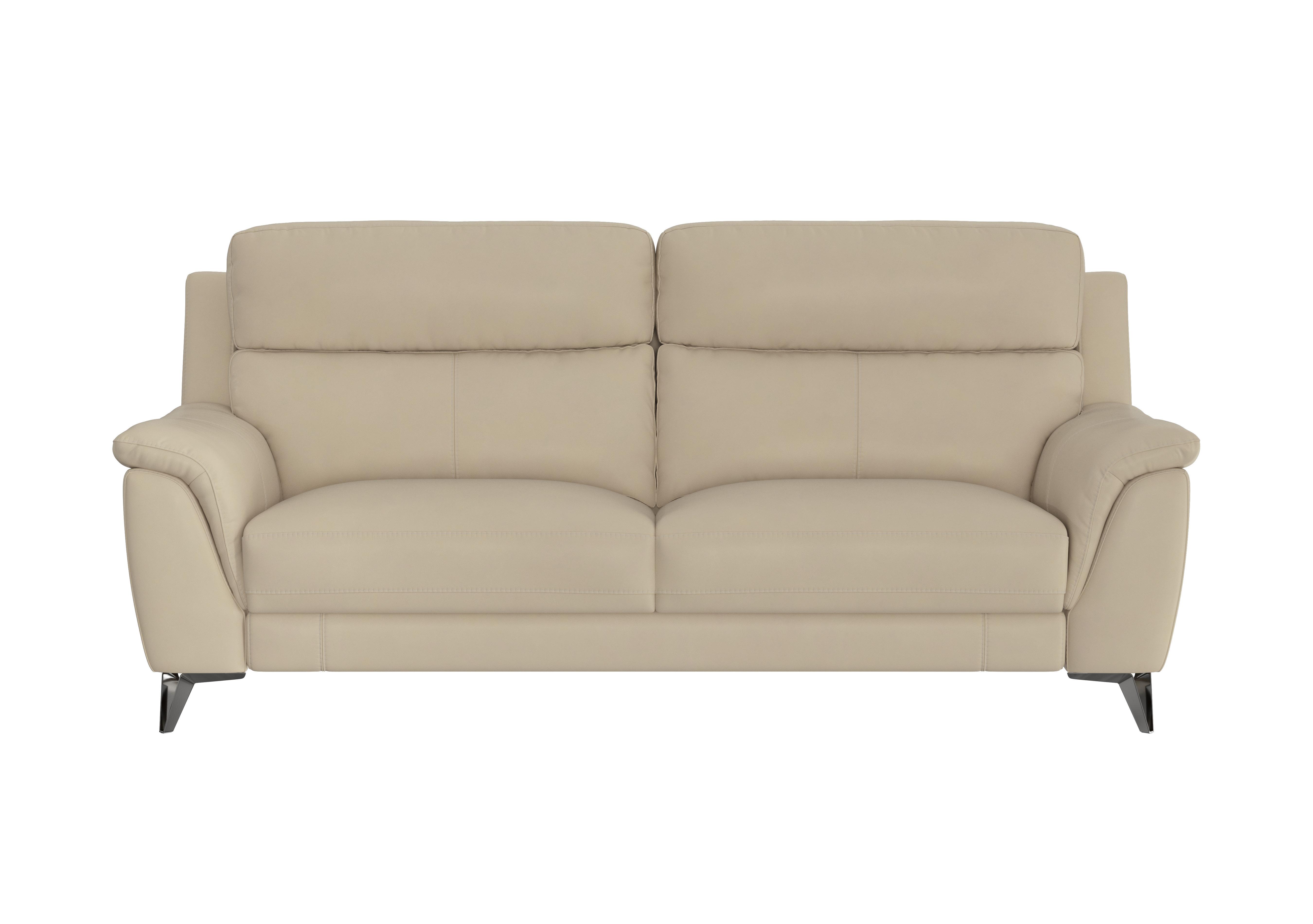 Contempo 3 Seater Leather Sofa in Bv-862c Bisque on Furniture Village