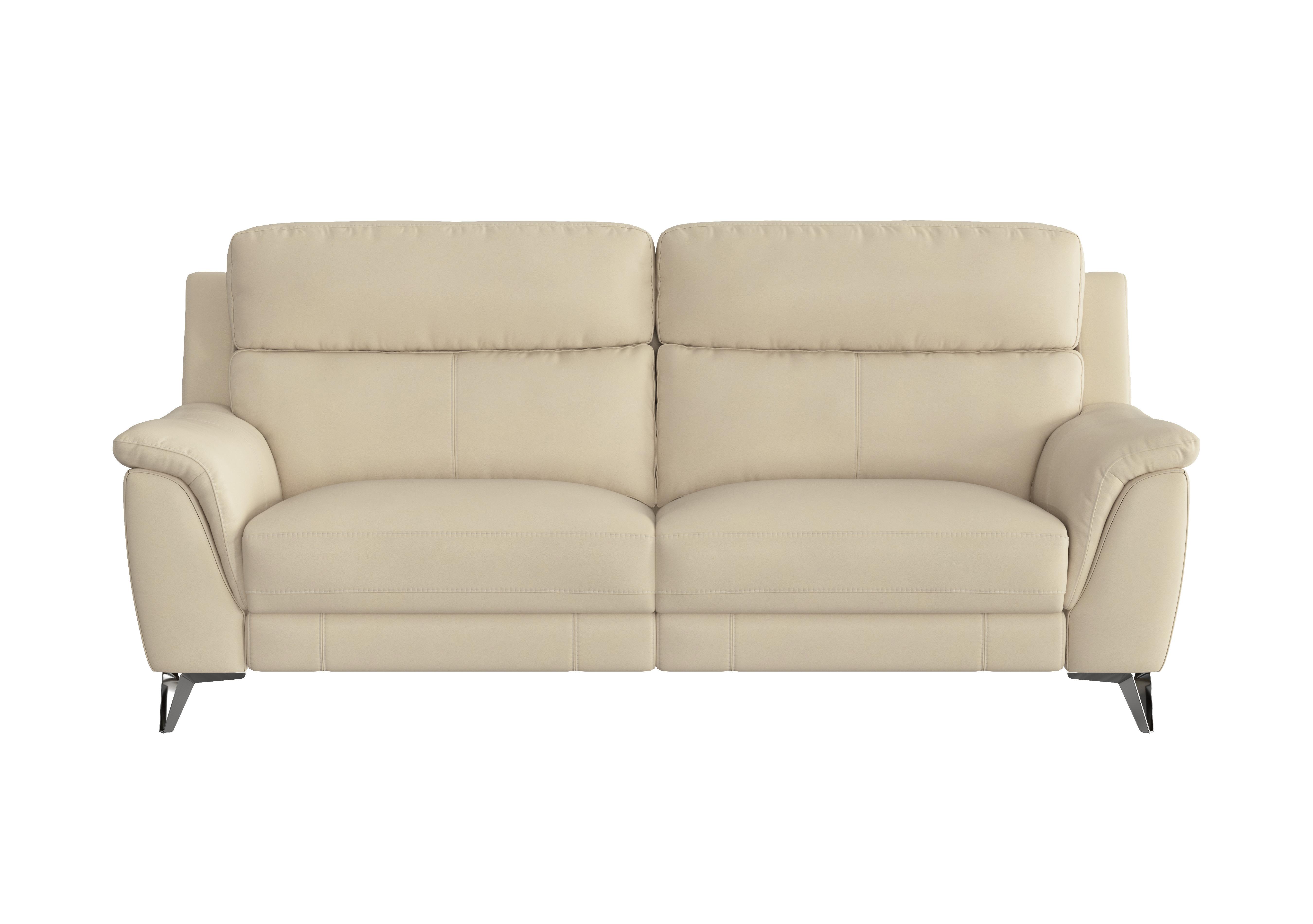 Contempo 3 Seater Leather Sofa in Bv-862c Bisque on Furniture Village