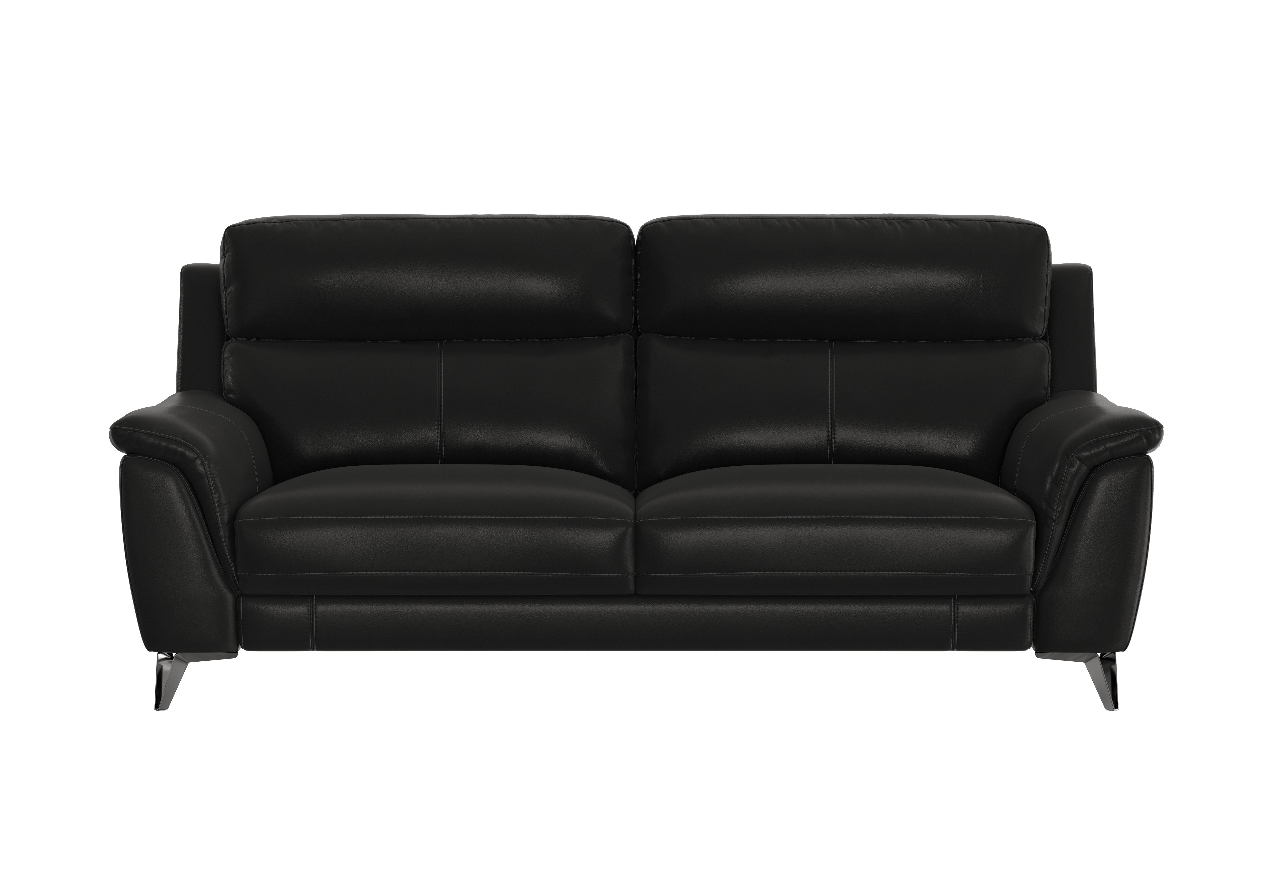 Contempo 3 Seater Leather Sofa in Nc-023c Black on Furniture Village