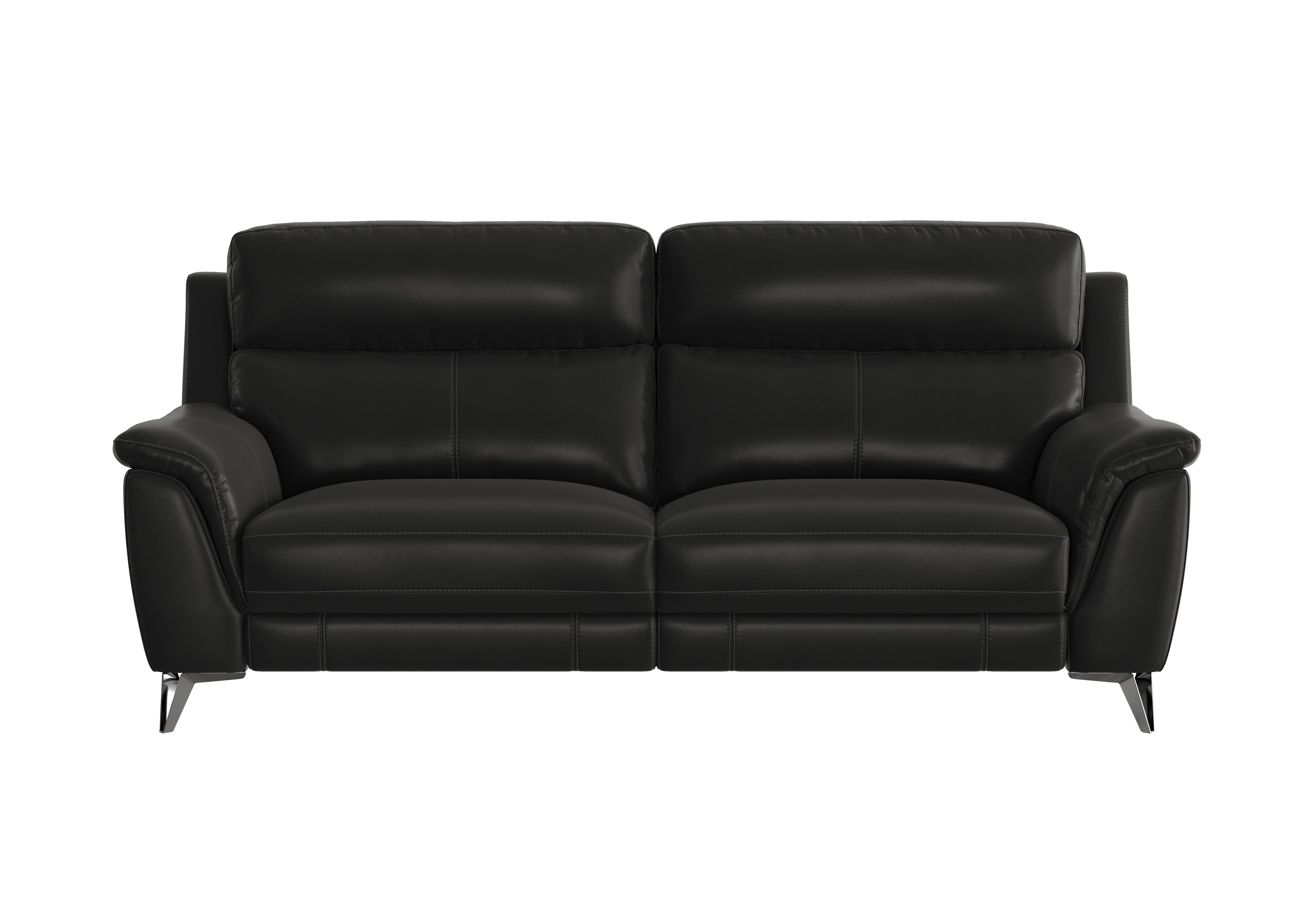 Contempo 3 Seater Leather Sofa in Nc-023c Black on Furniture Village
