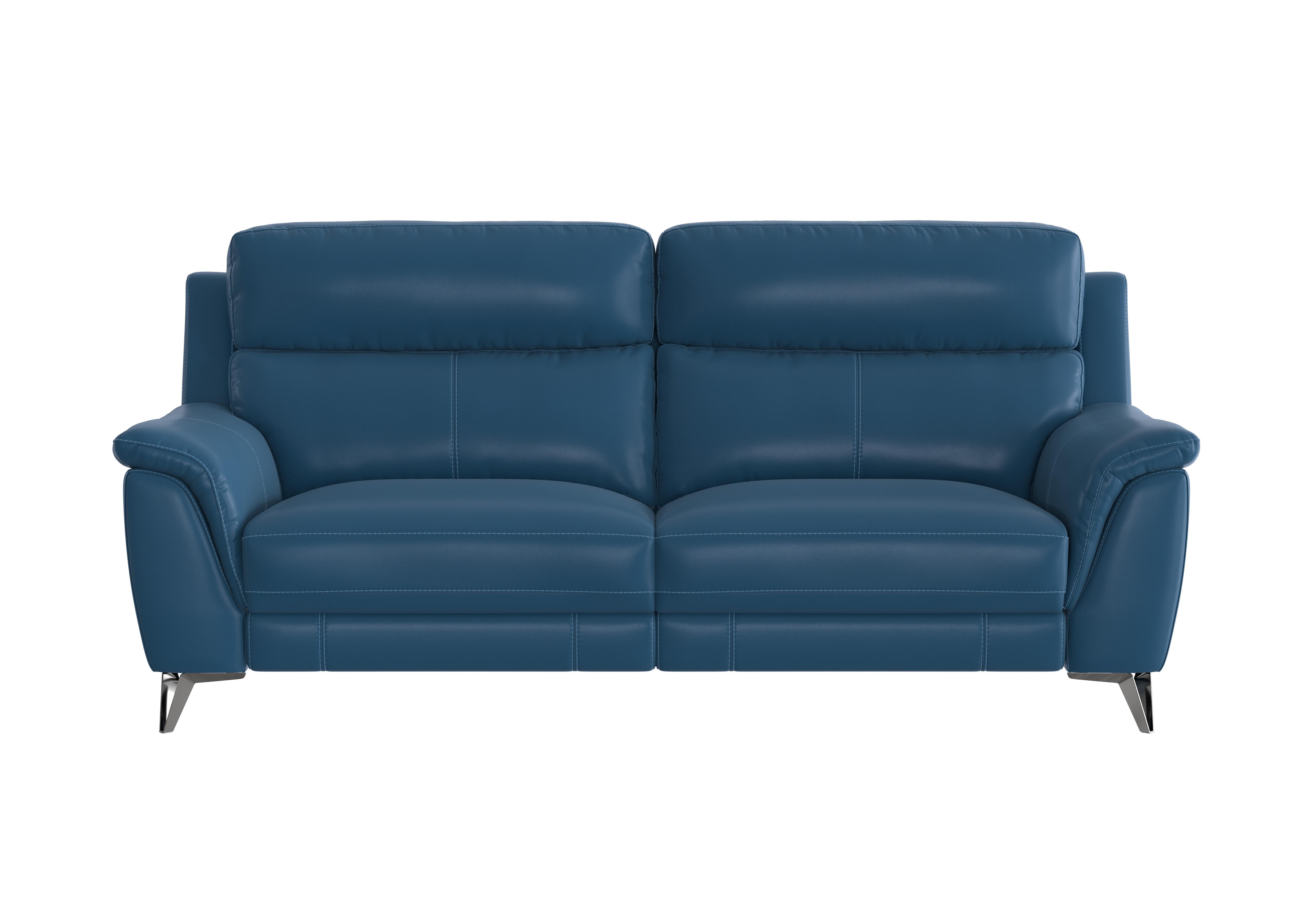 Contempo 3 Seater Leather Sofa in Nc-284e Carribean Sea on Furniture Village