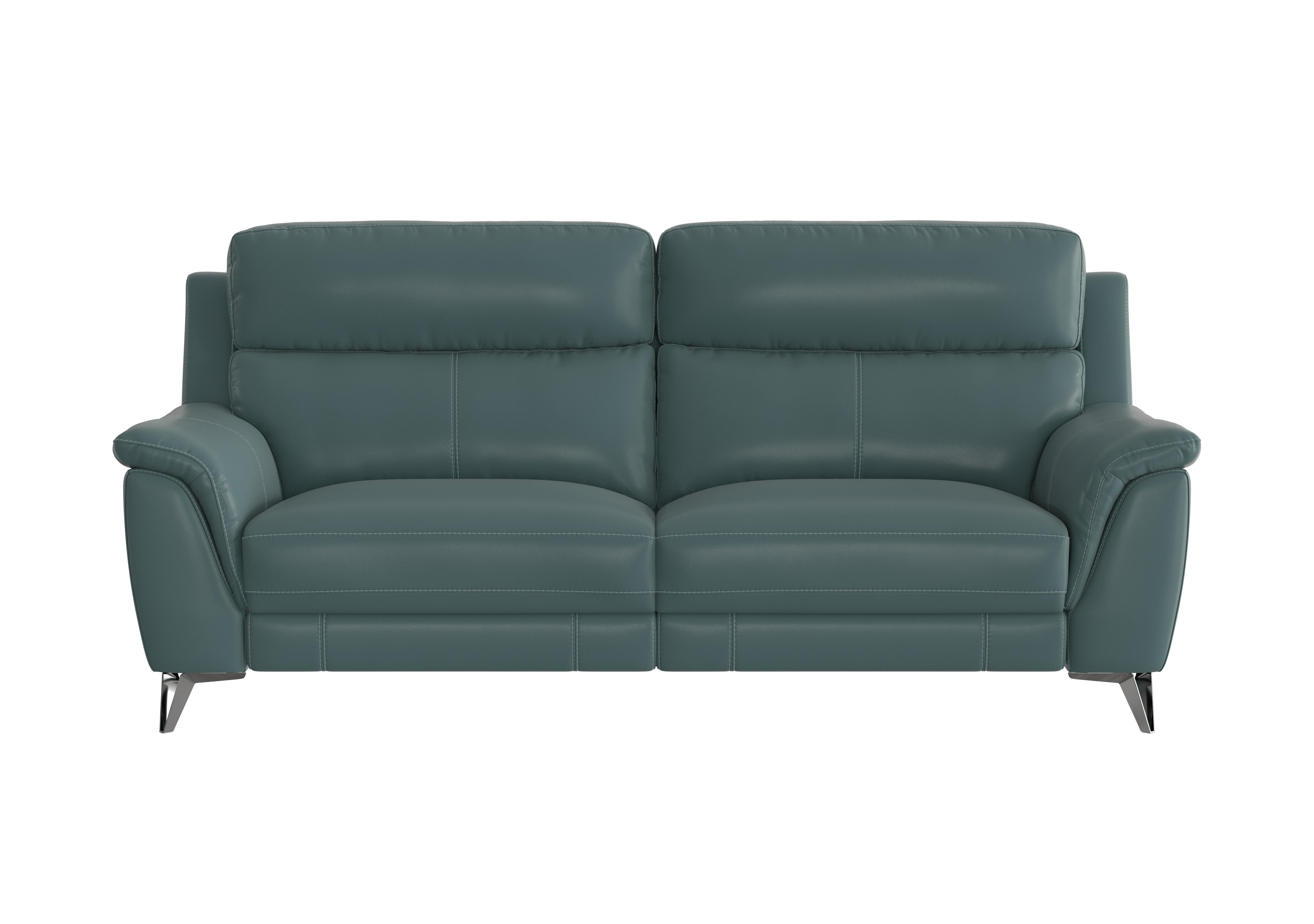 Contempo 3 Seater Leather Sofa in Nc-301e Lake Green on Furniture Village