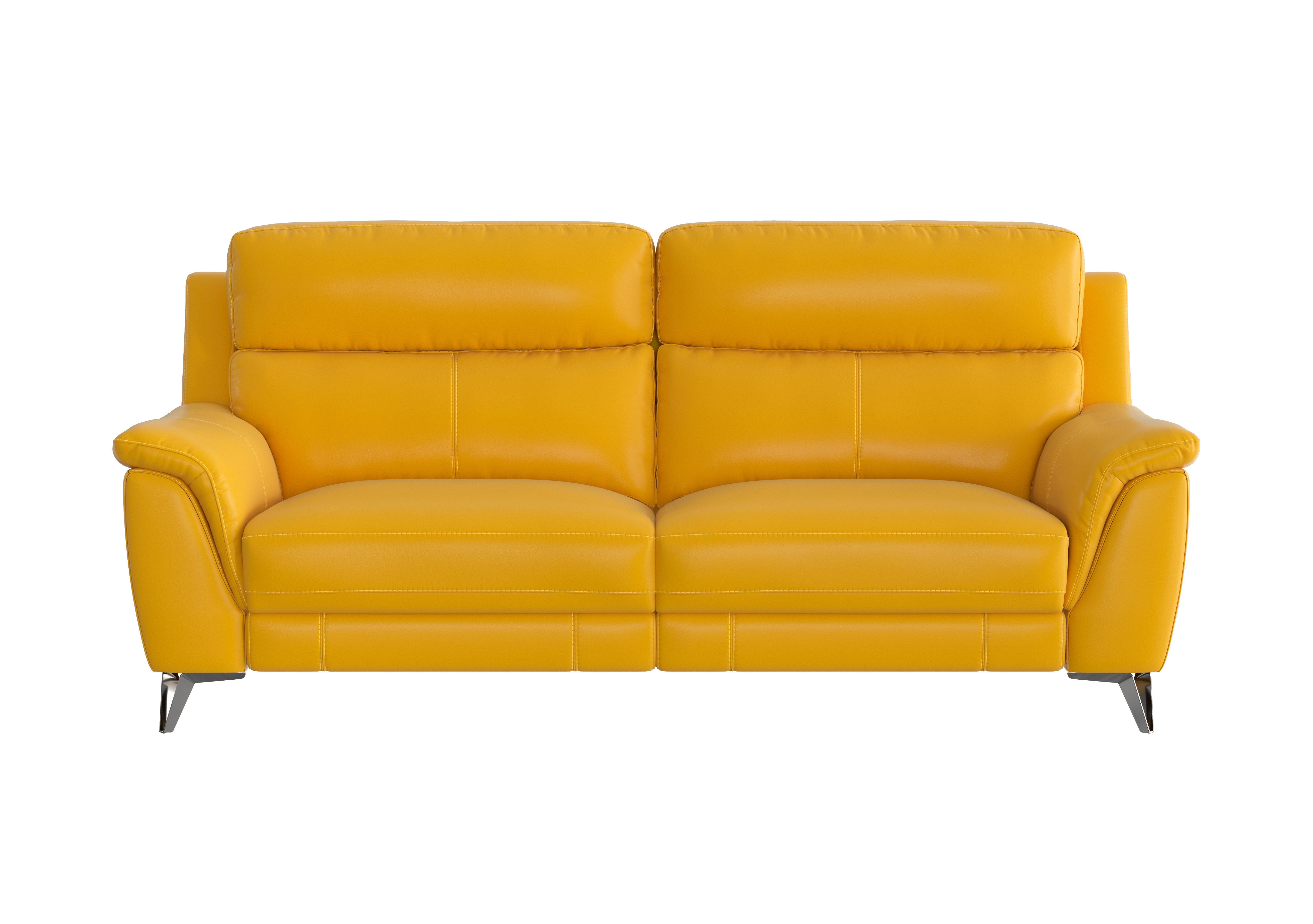 Contempo 3 Seater Leather Sofa in Nc-303e Sunflower on Furniture Village