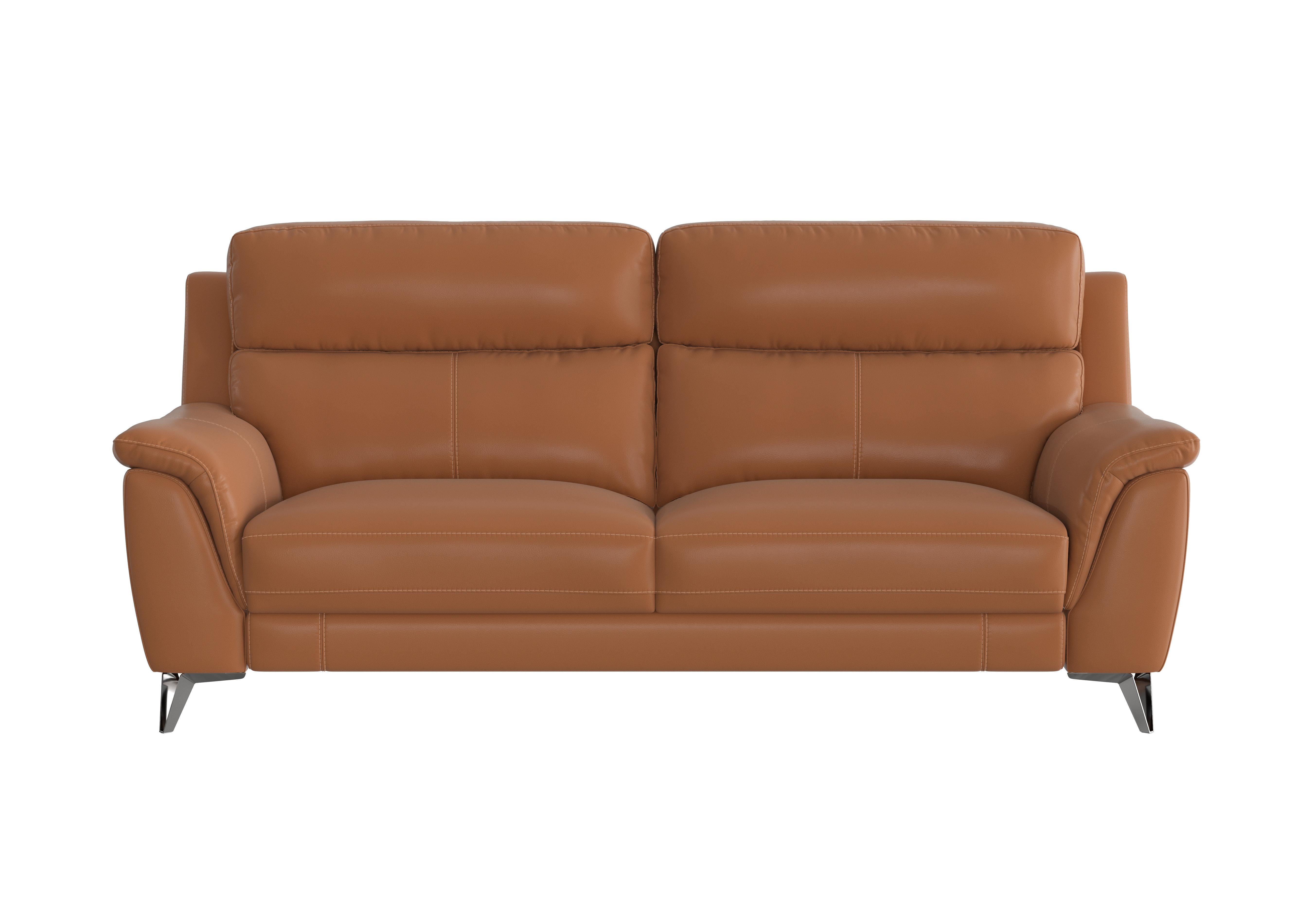 Contempo 3 Seater Leather Sofa in Nc-334e Pecan Brown on Furniture Village