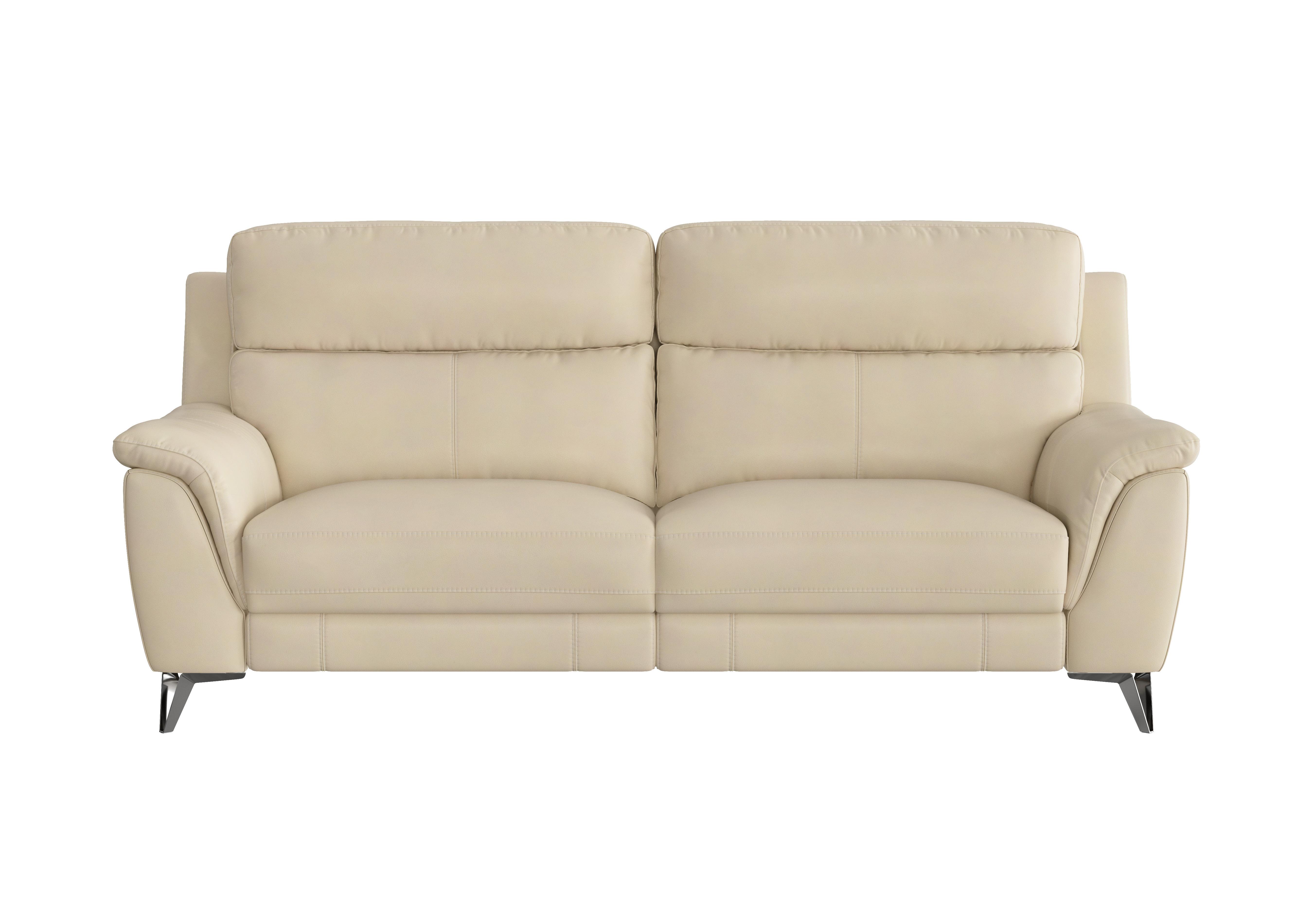 Contempo 3 Seater Leather Sofa in Nc-862c Bisque on Furniture Village