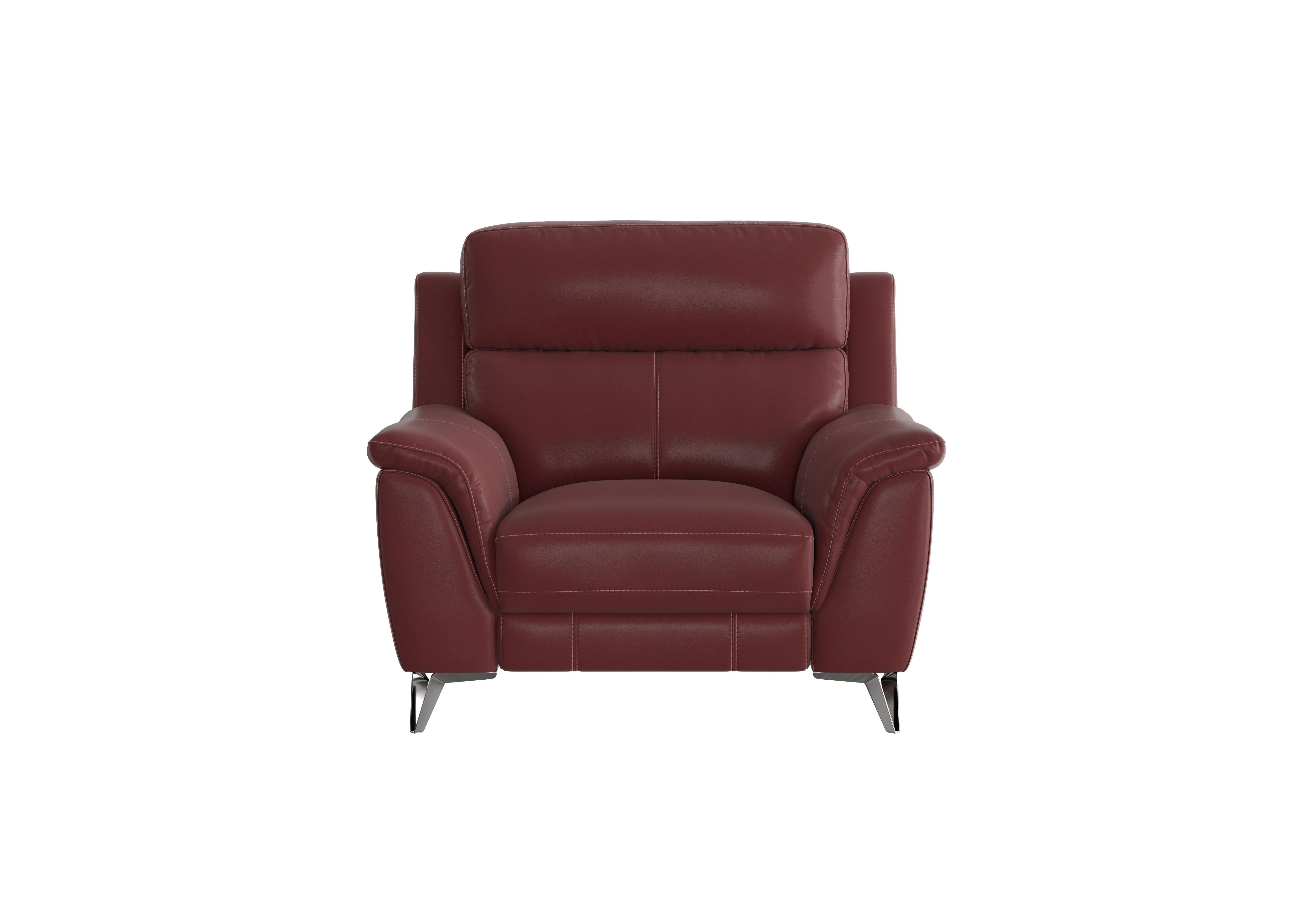 Contempo Leather Armchair in Bv-035c Deep Red on Furniture Village