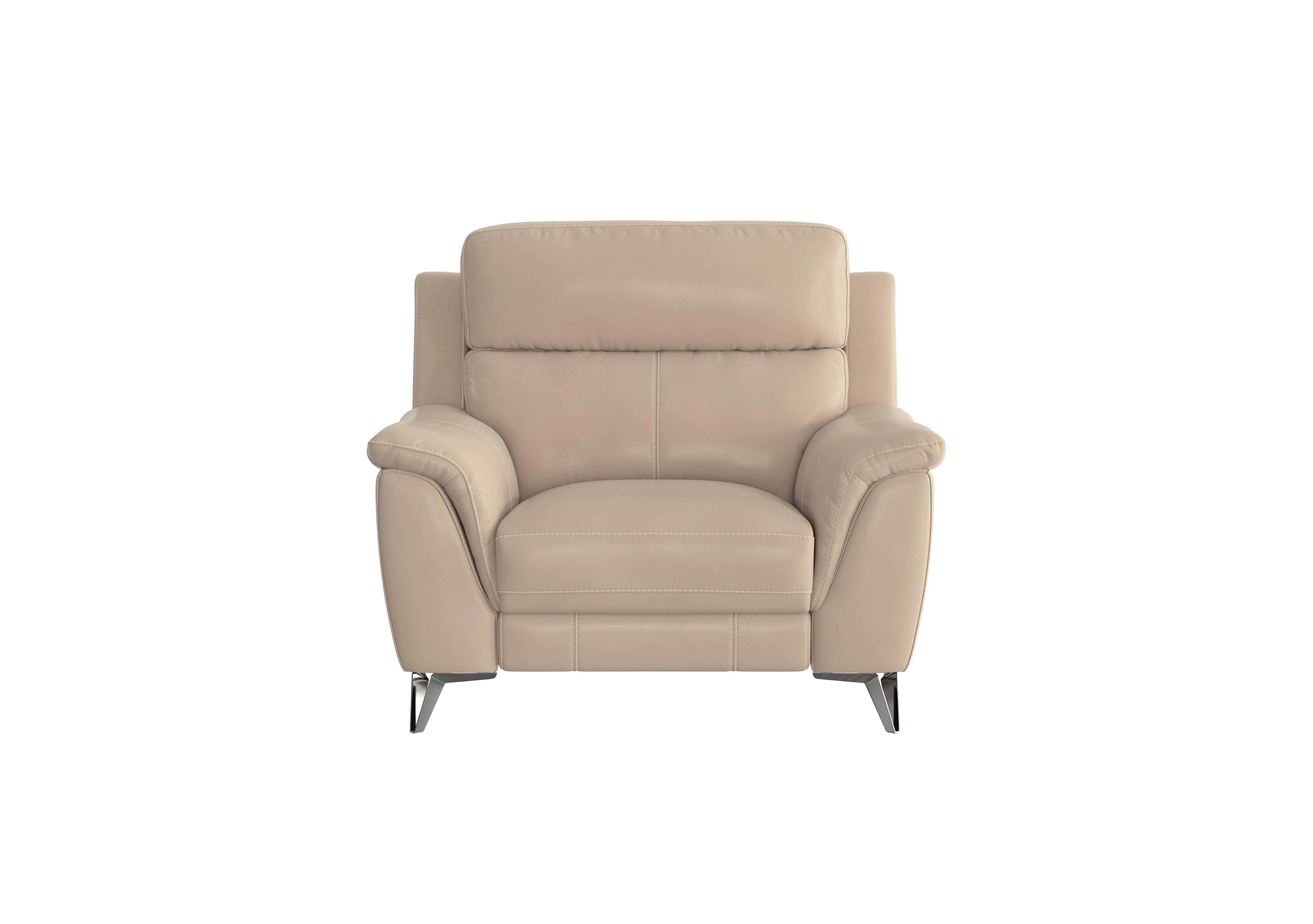 Contempo Leather Armchair in Bv-039c Pebble on Furniture Village