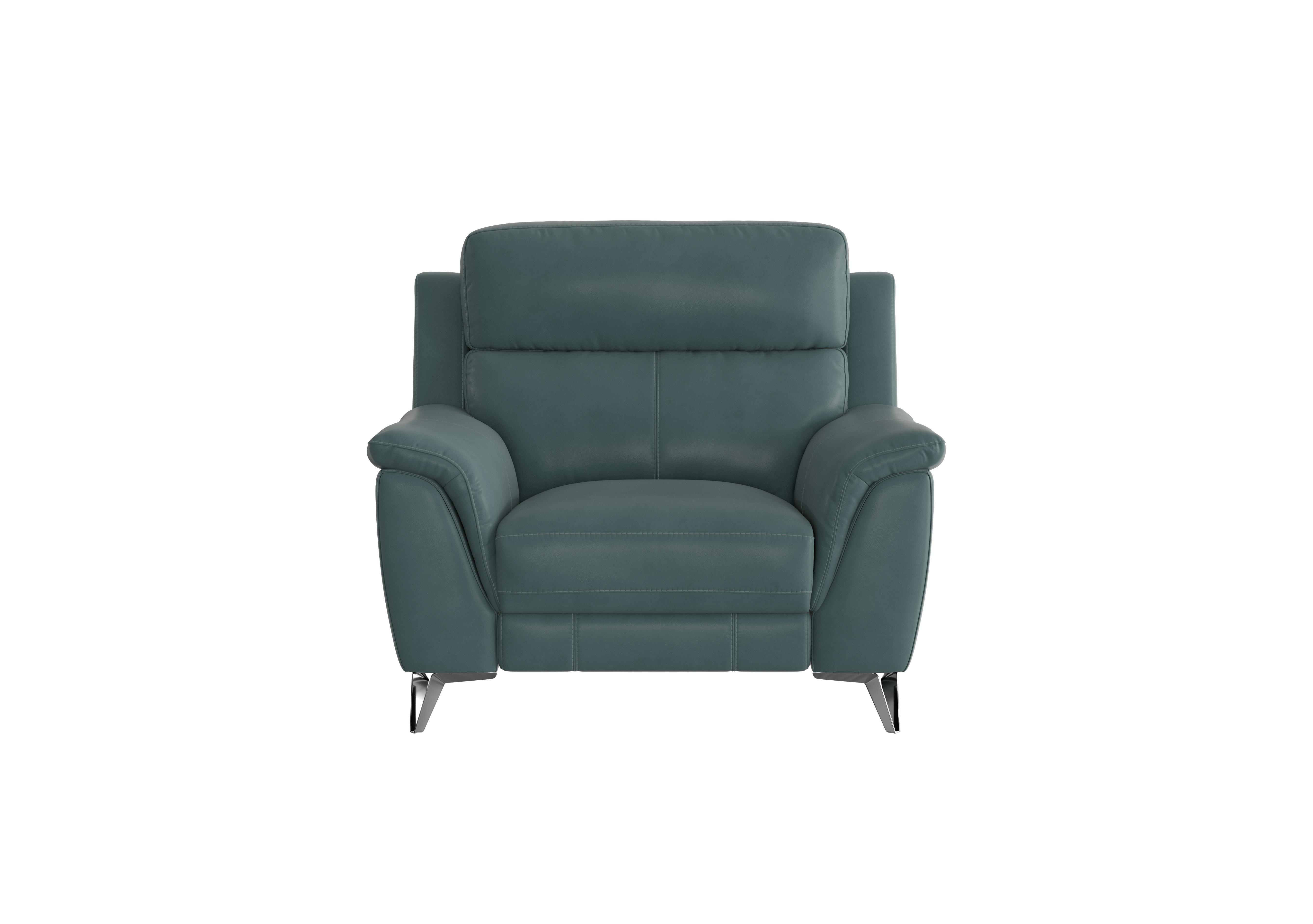 Contempo Leather Armchair in Bv-301e Lake Green on Furniture Village