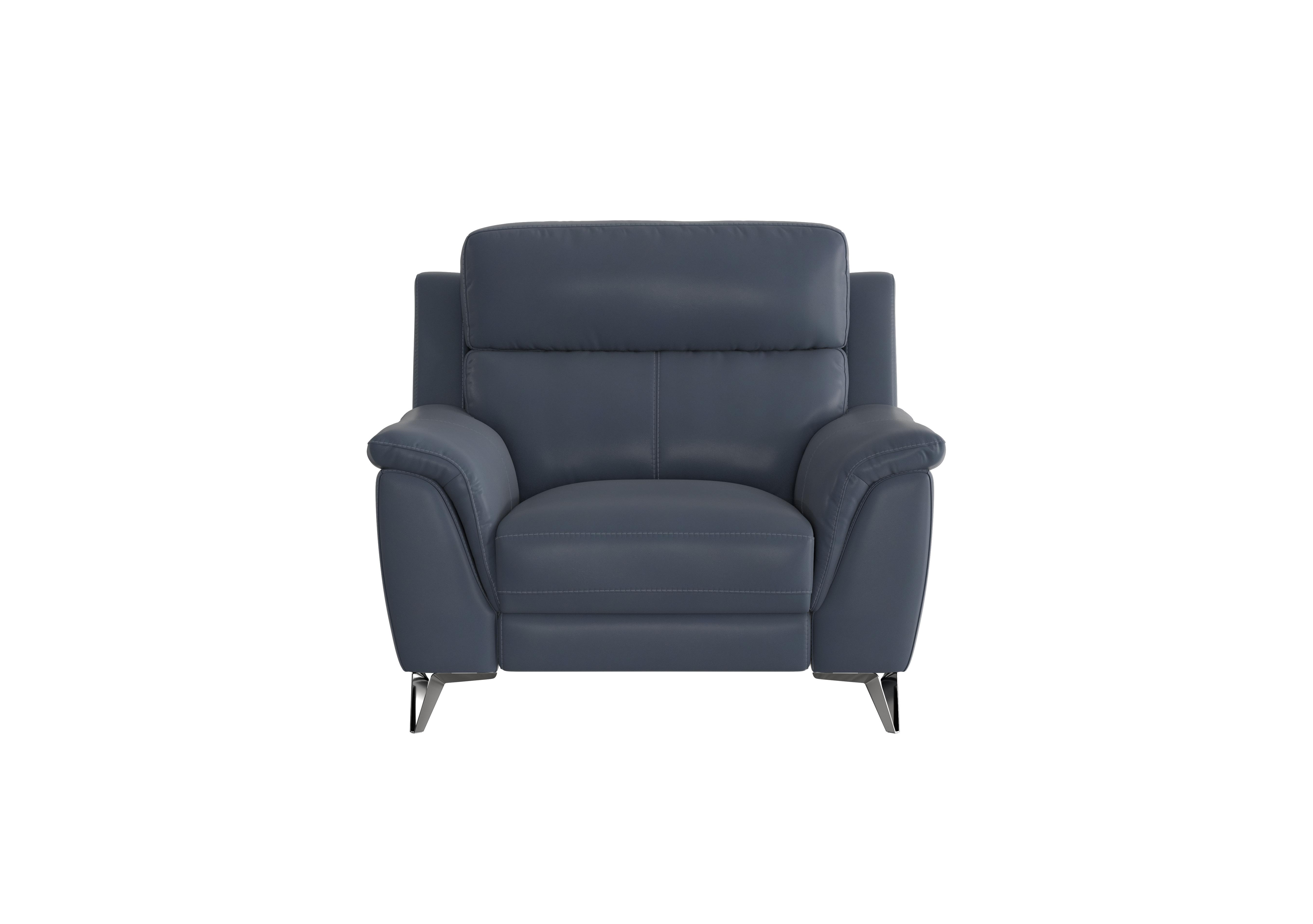 Contempo Leather Armchair in Bv-313e Ocean Blue on Furniture Village