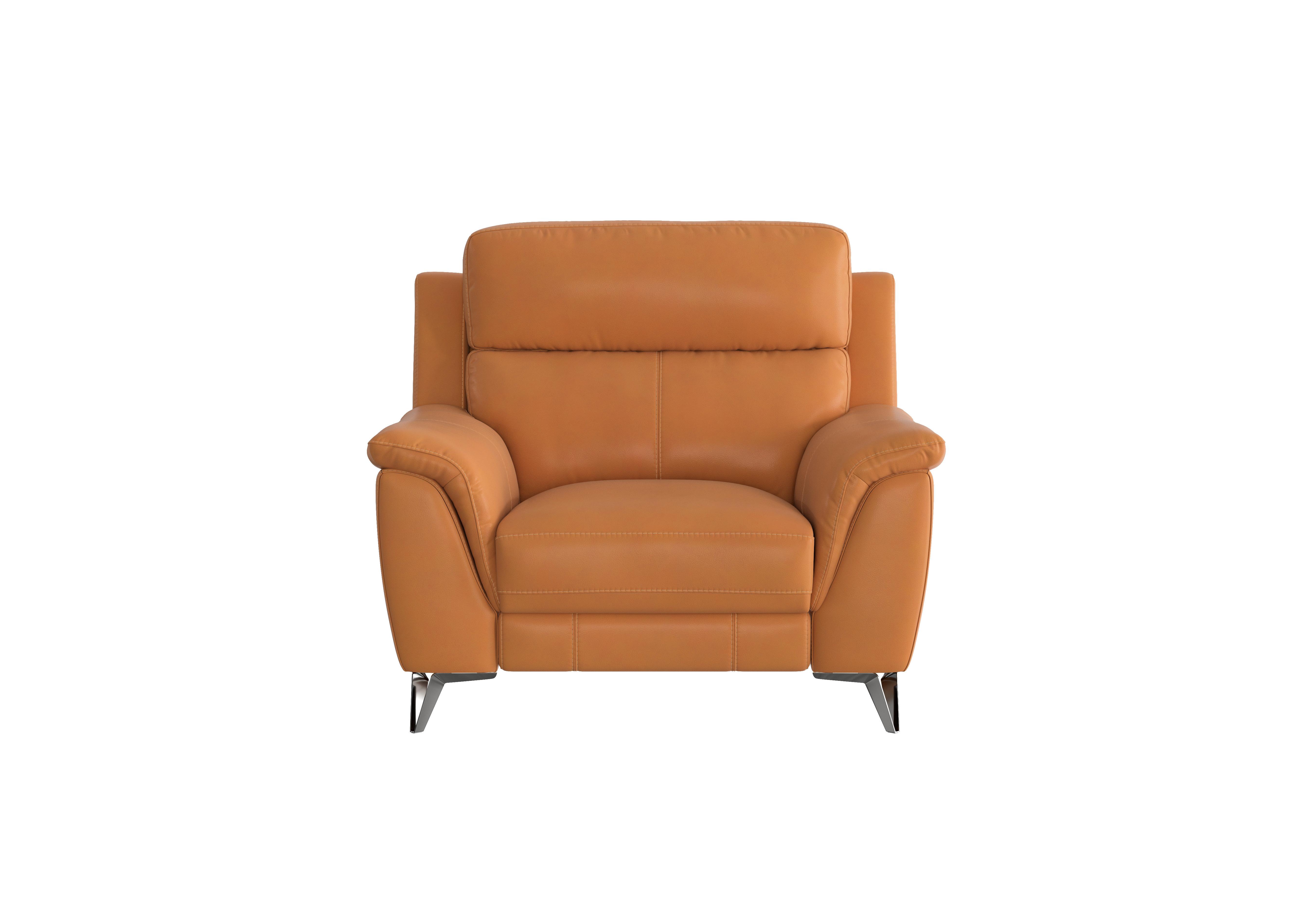 Contempo Leather Armchair in Bv-335e Honey Yellow on Furniture Village