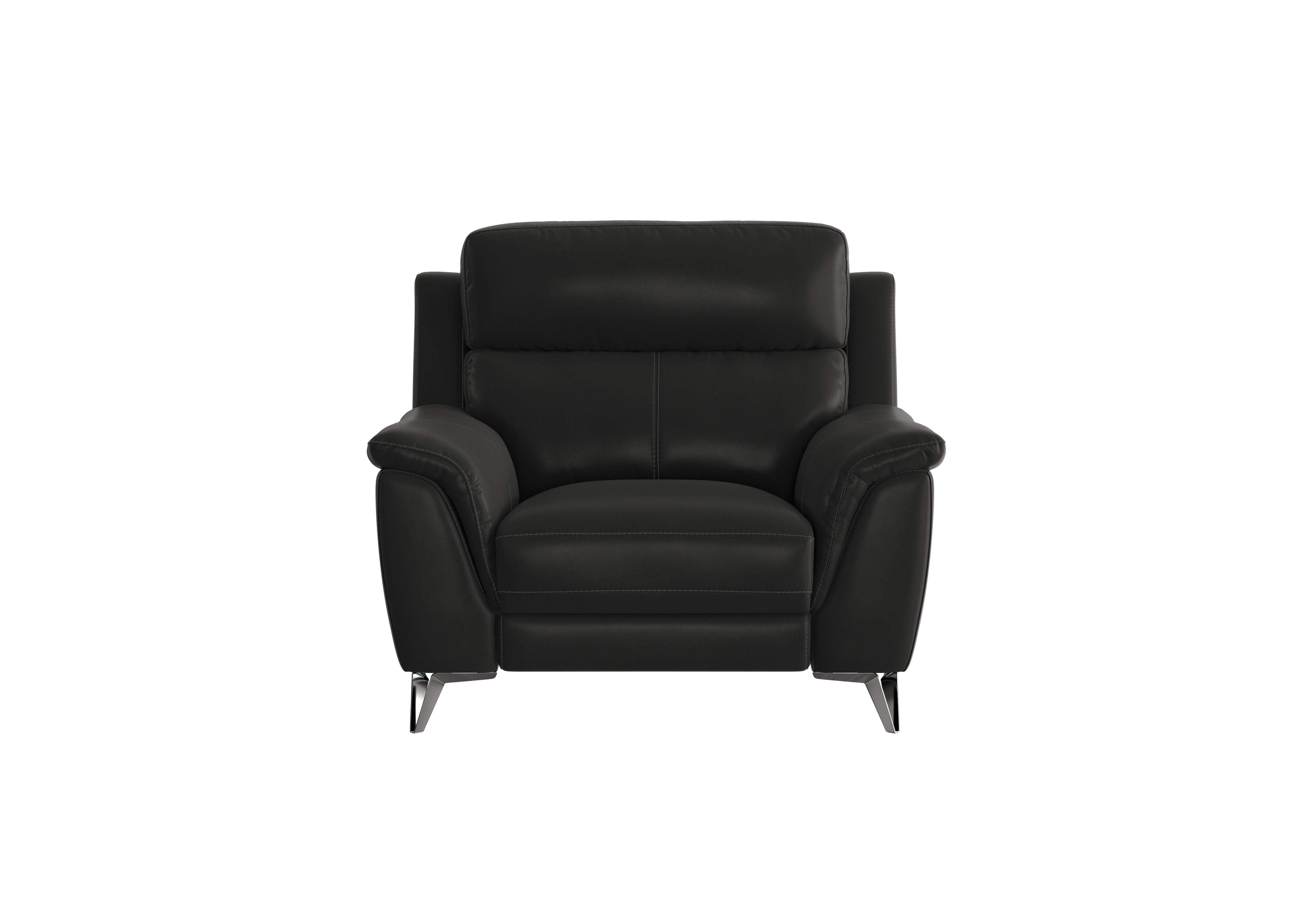 Contempo Leather Armchair in Bv-3500 Classic Black on Furniture Village
