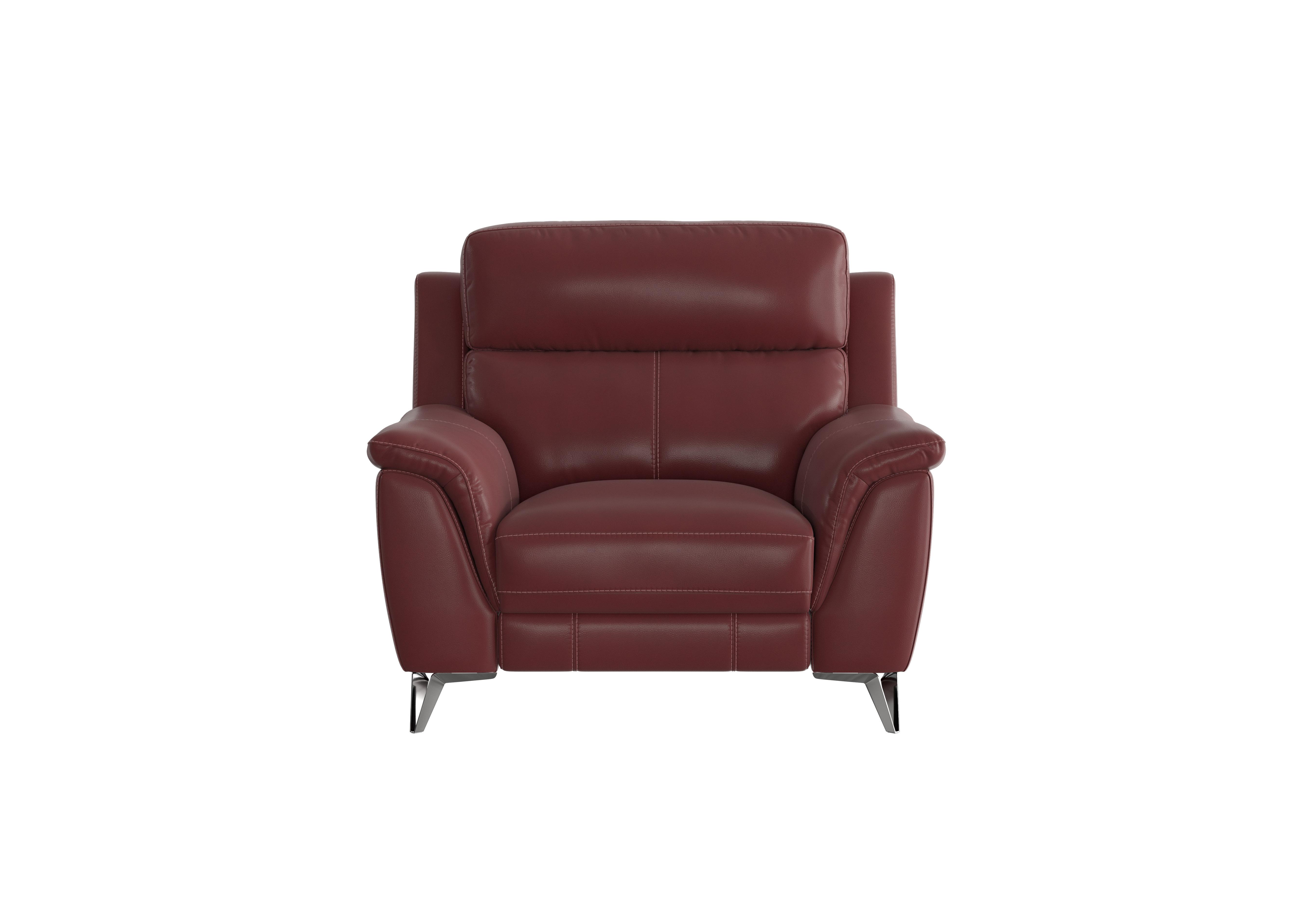 Contempo Leather Armchair in Nc-035c Deep Red on Furniture Village