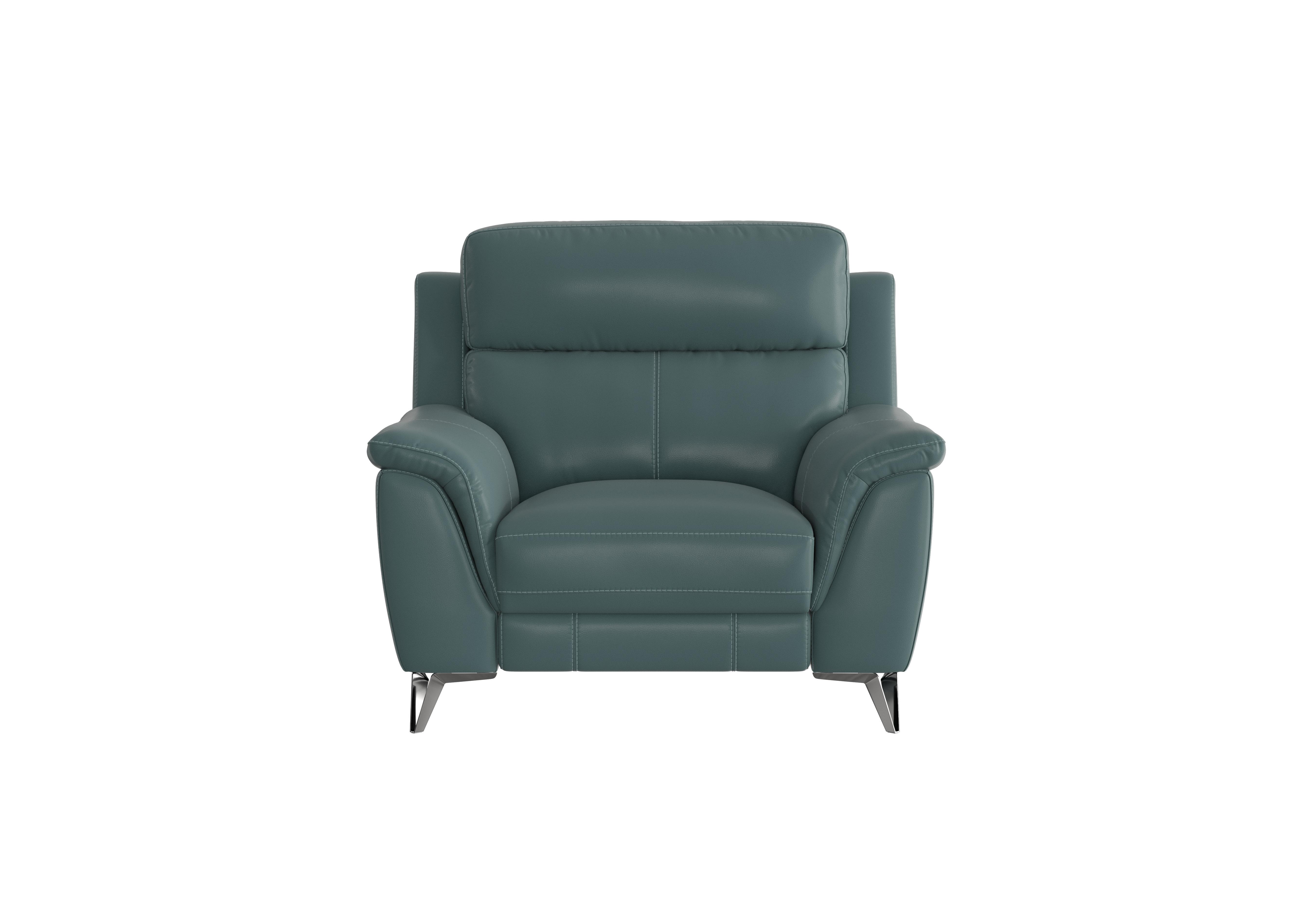 Contempo Leather Armchair in Nc-301e Lake Green on Furniture Village