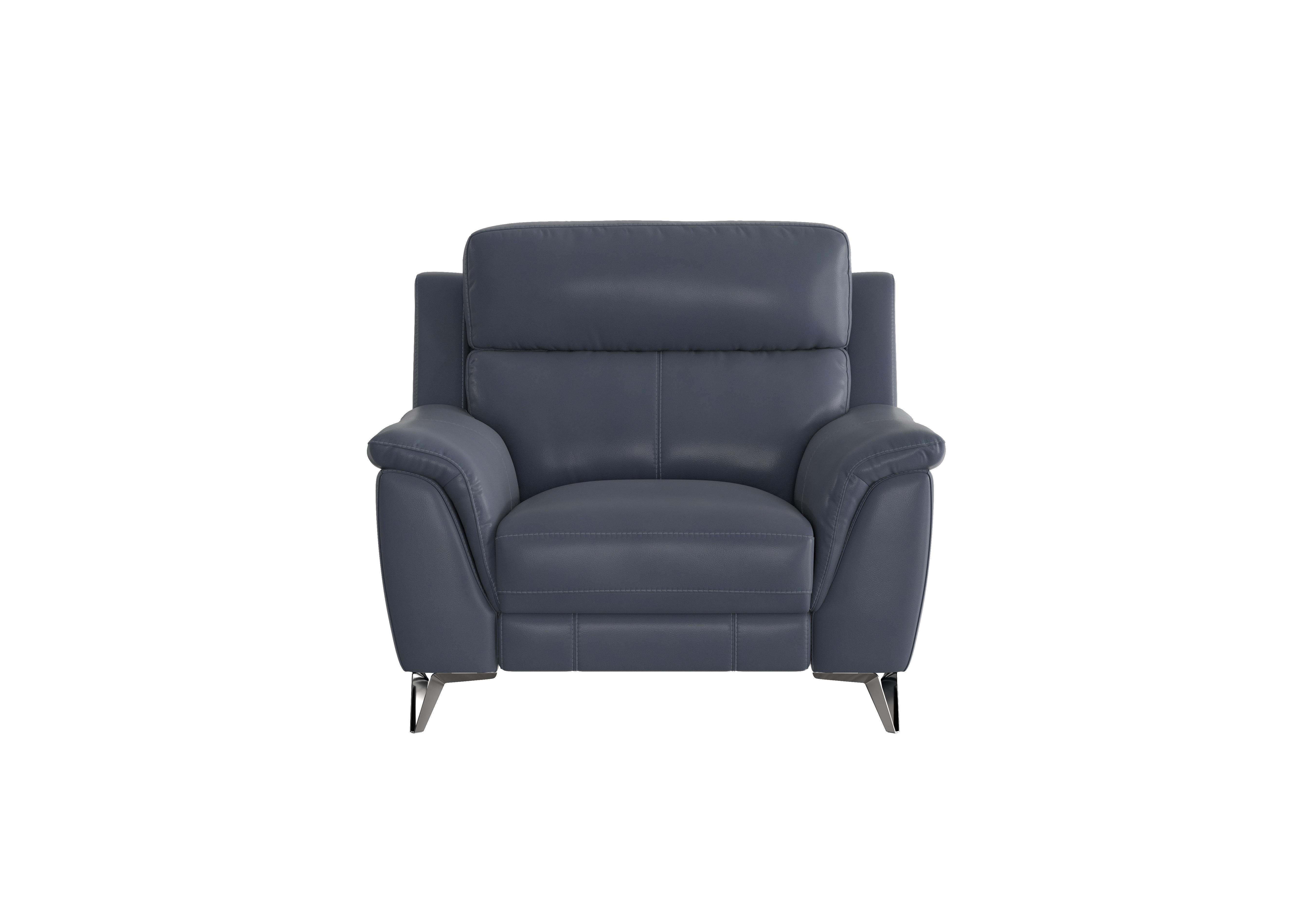 Contempo Leather Armchair in Nc-313e Ocean Blue on Furniture Village