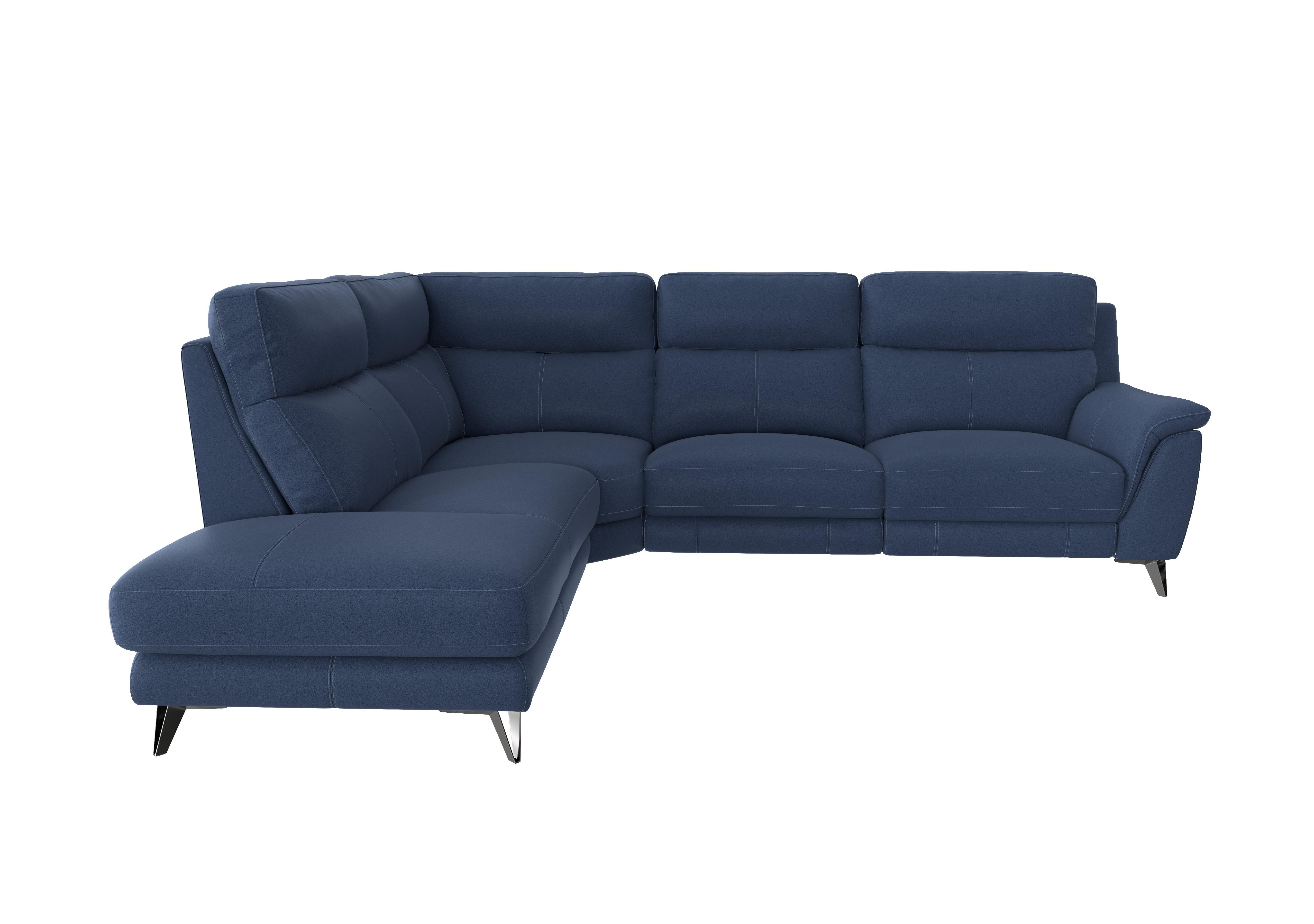 Contempo 3 Seater Chaise End Fabric Sofa in Bfa-Blj-R10 Blue on Furniture Village