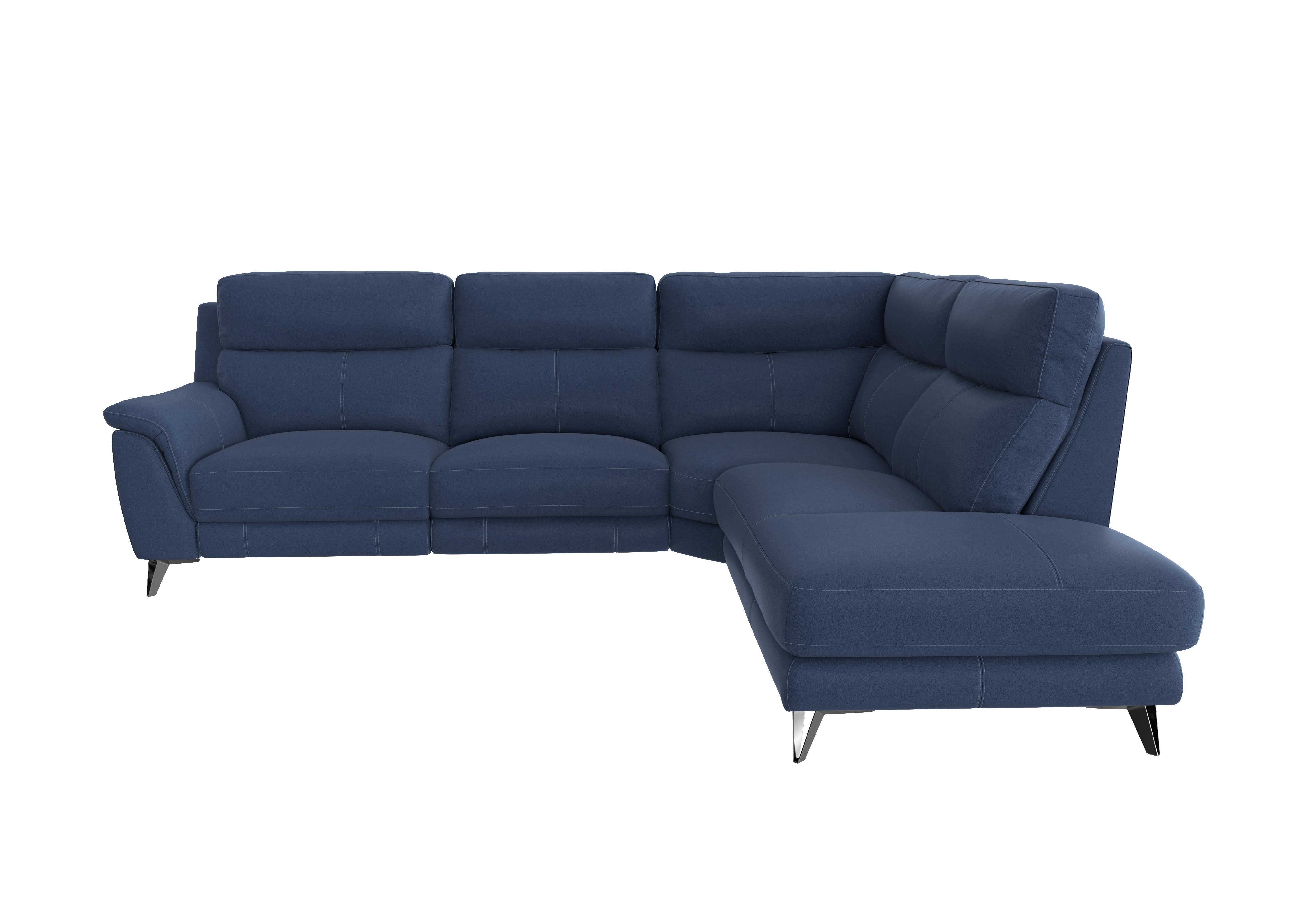 Contempo 3 Seater Chaise End Fabric Sofa in Bfa-Blj-R10 Blue on Furniture Village