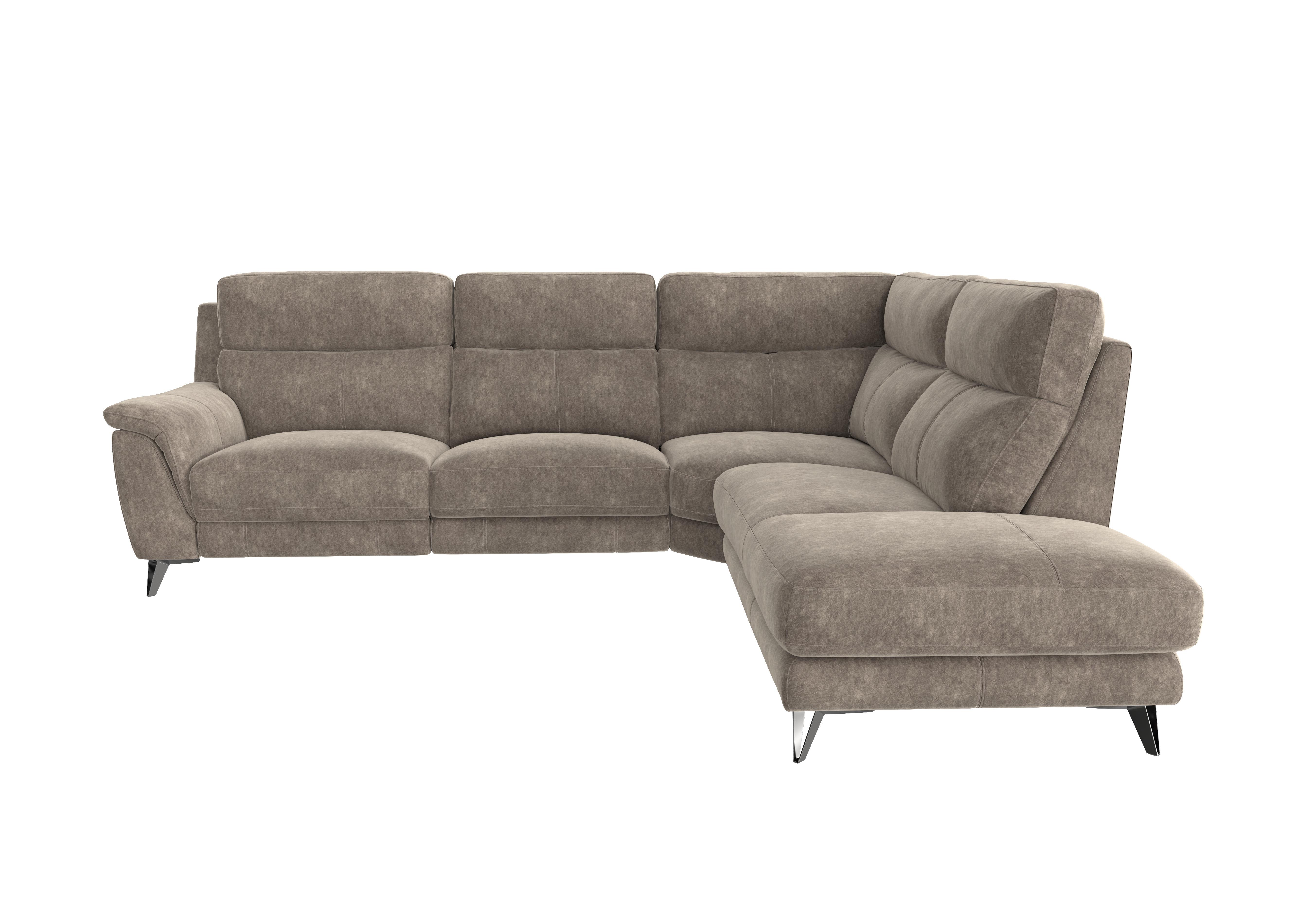 Contempo 3 Seater Chaise End Fabric Sofa in Bfa-Bnn-R29 Fv1 Mink on Furniture Village