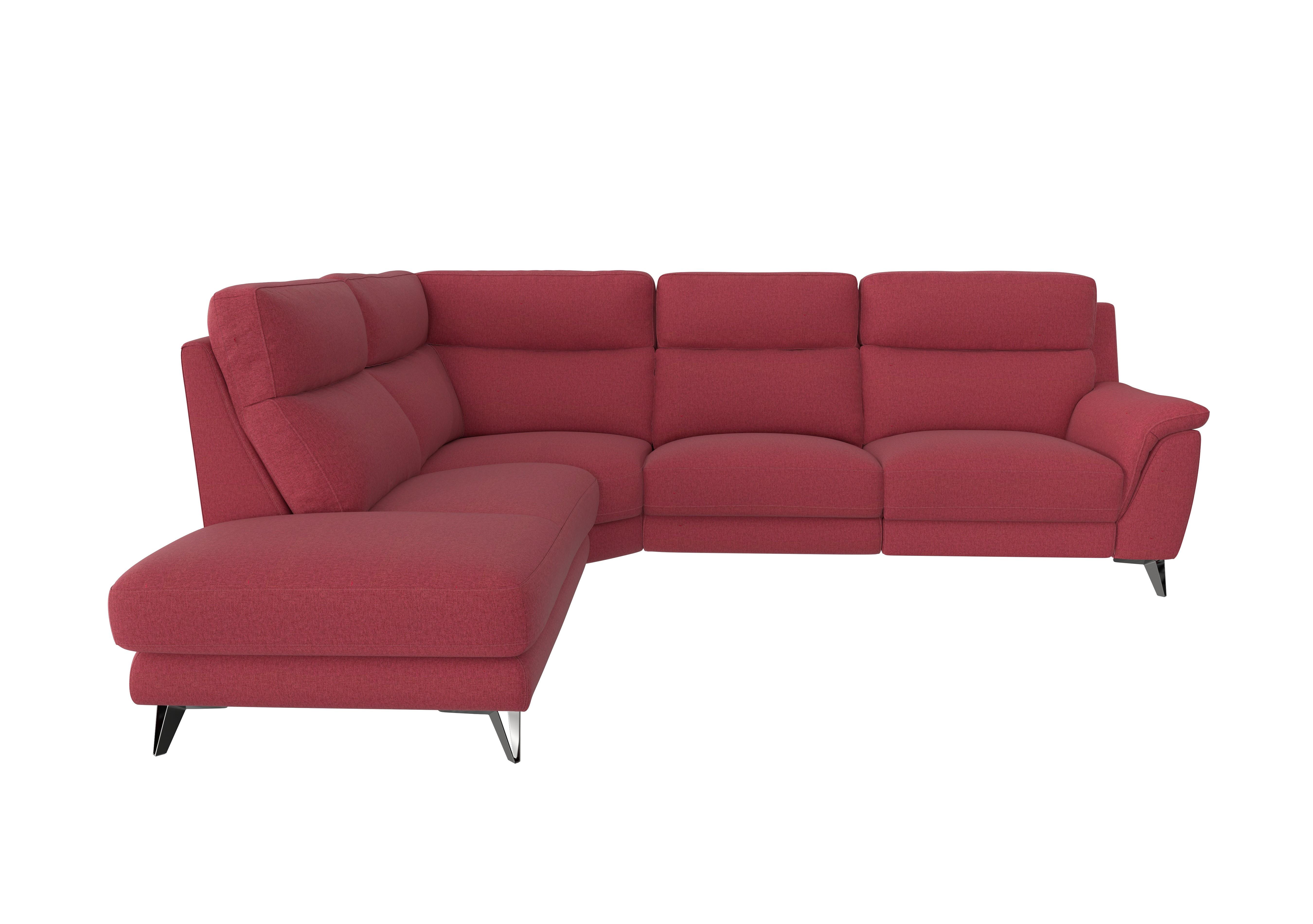 Contempo 3 Seater Chaise End Fabric Sofa in Fab-Blt-R29 Red on Furniture Village