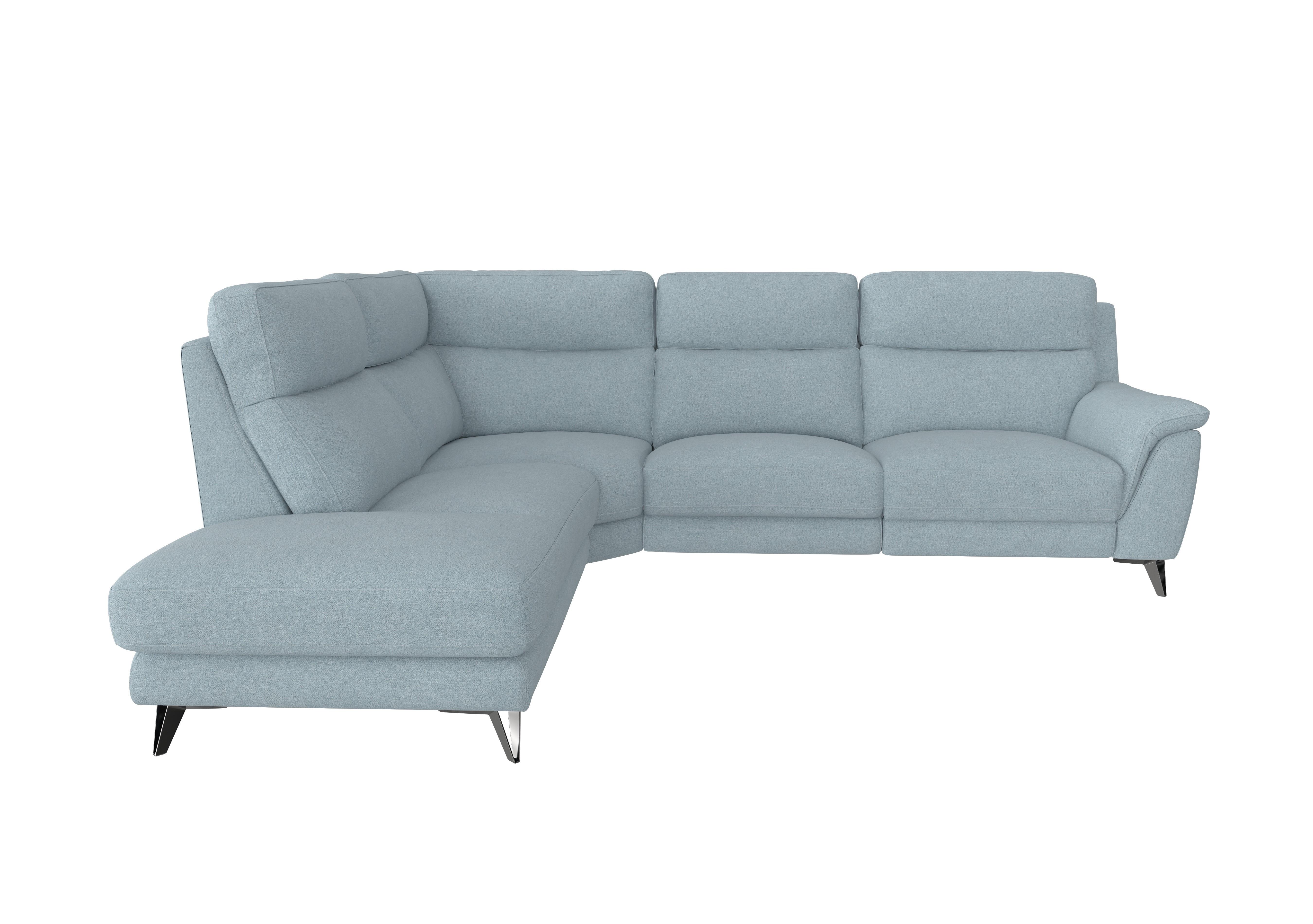 Contempo 3 Seater Chaise End Fabric Sofa in Fab-Meo-R17 Baby Blue on Furniture Village