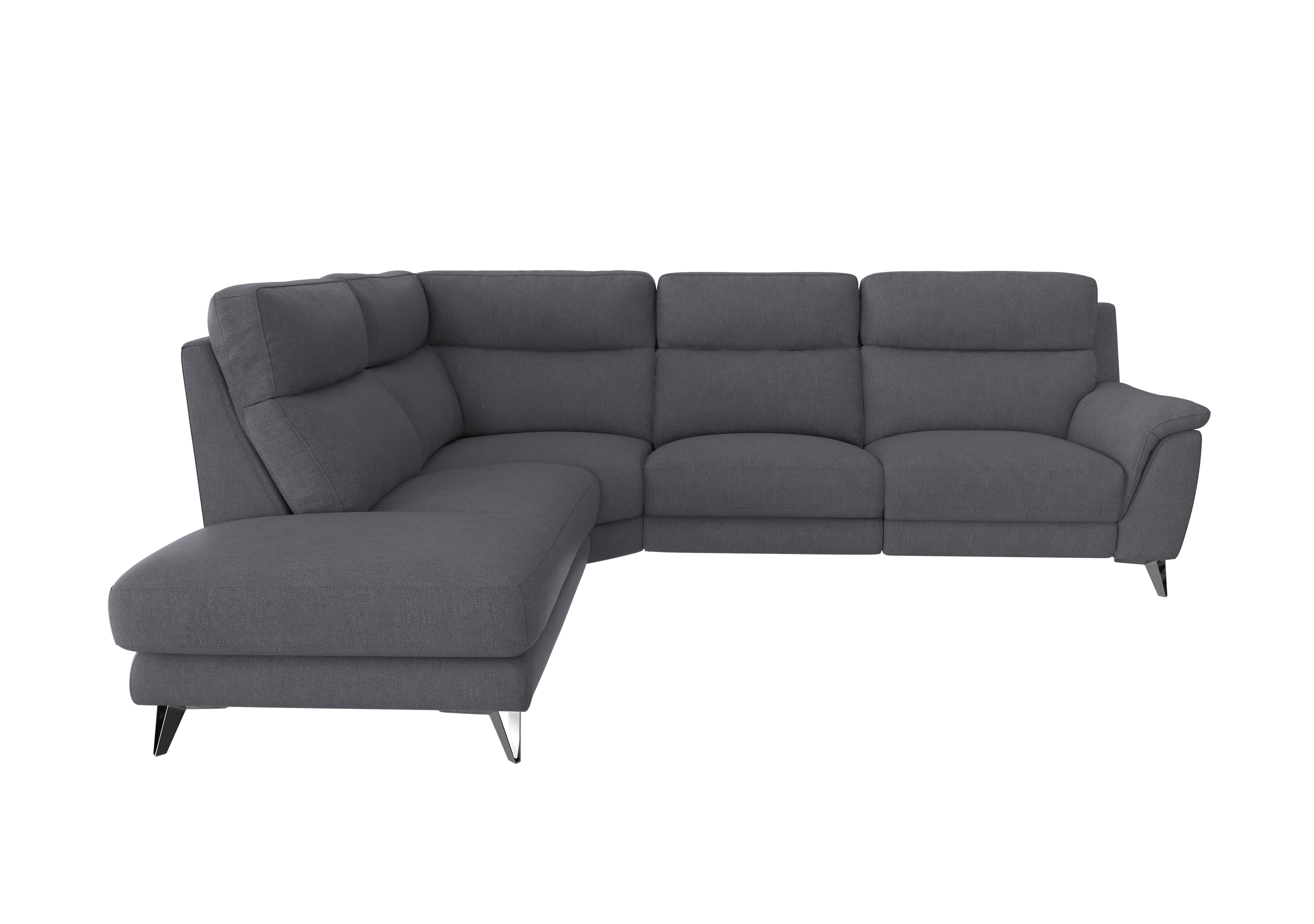 Contempo 3 Seater Chaise End Fabric Power Recliner Sofa in Fab-Meo-R25 Iron Grey on Furniture Village