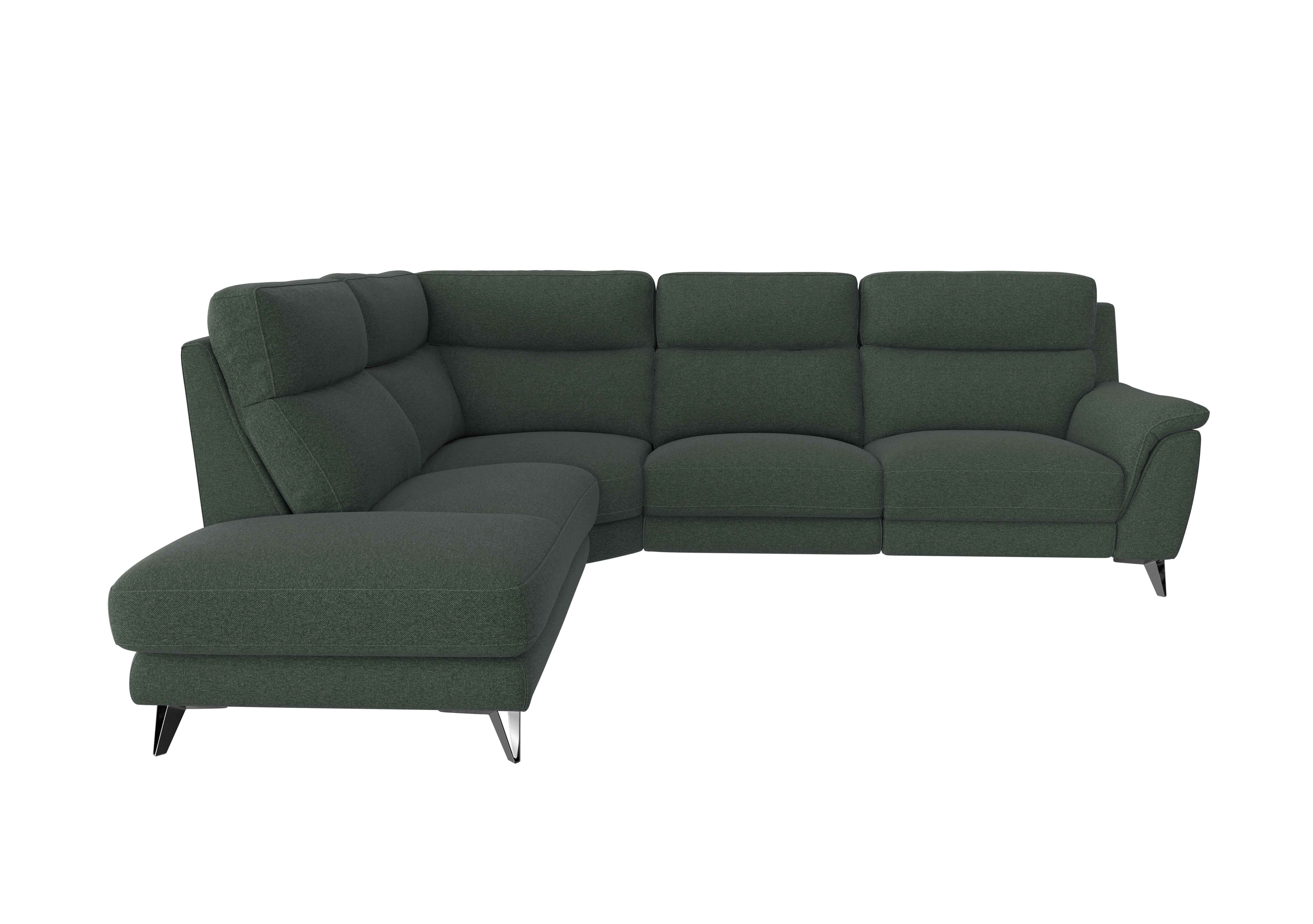 Contempo 3 Seater Chaise End Fabric Sofa in Fab-Ska-R48 Moss Green on Furniture Village