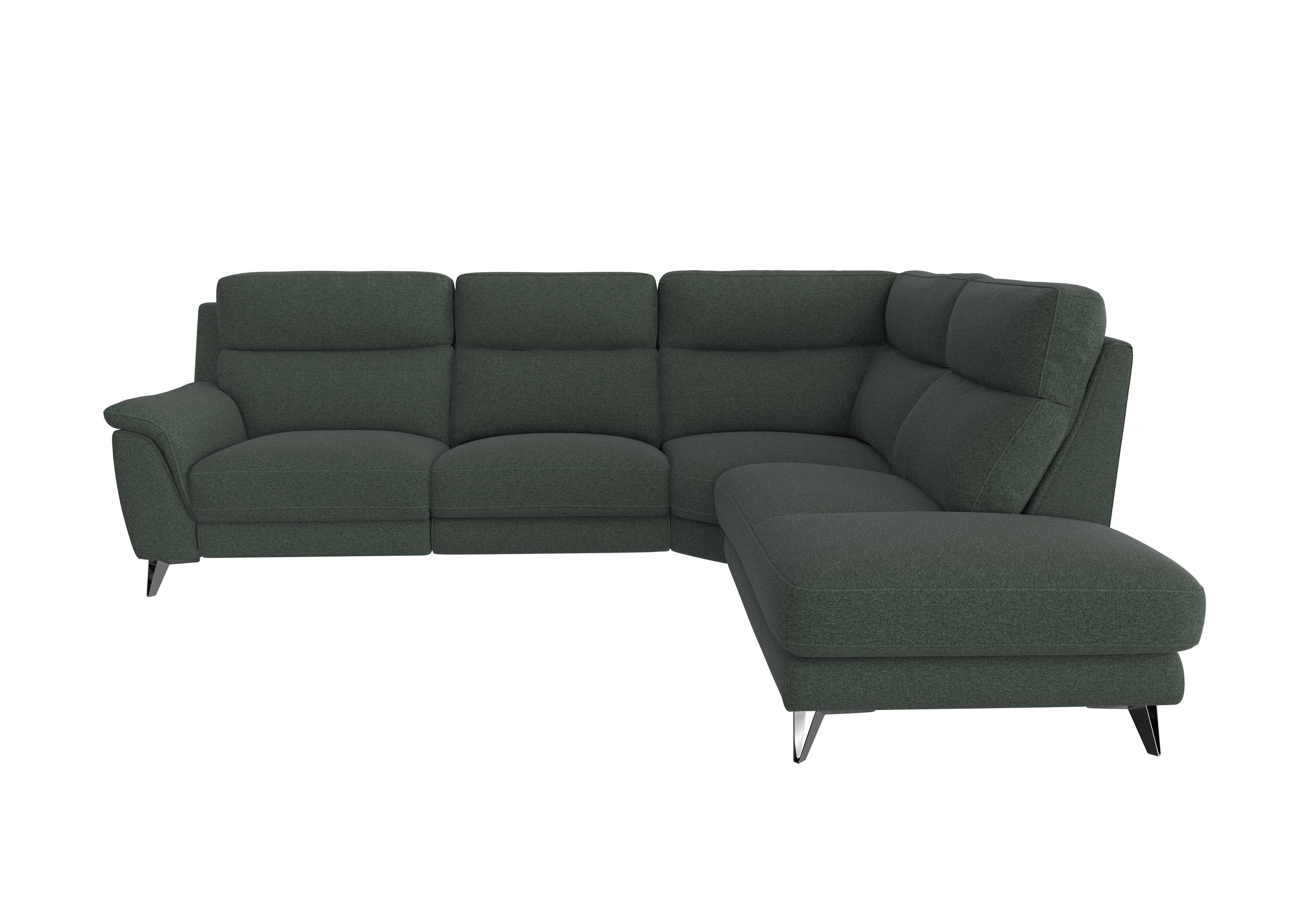 Contempo 3 Seater Chaise End Fabric Sofa in Fab-Ska-R48 Moss Green on Furniture Village