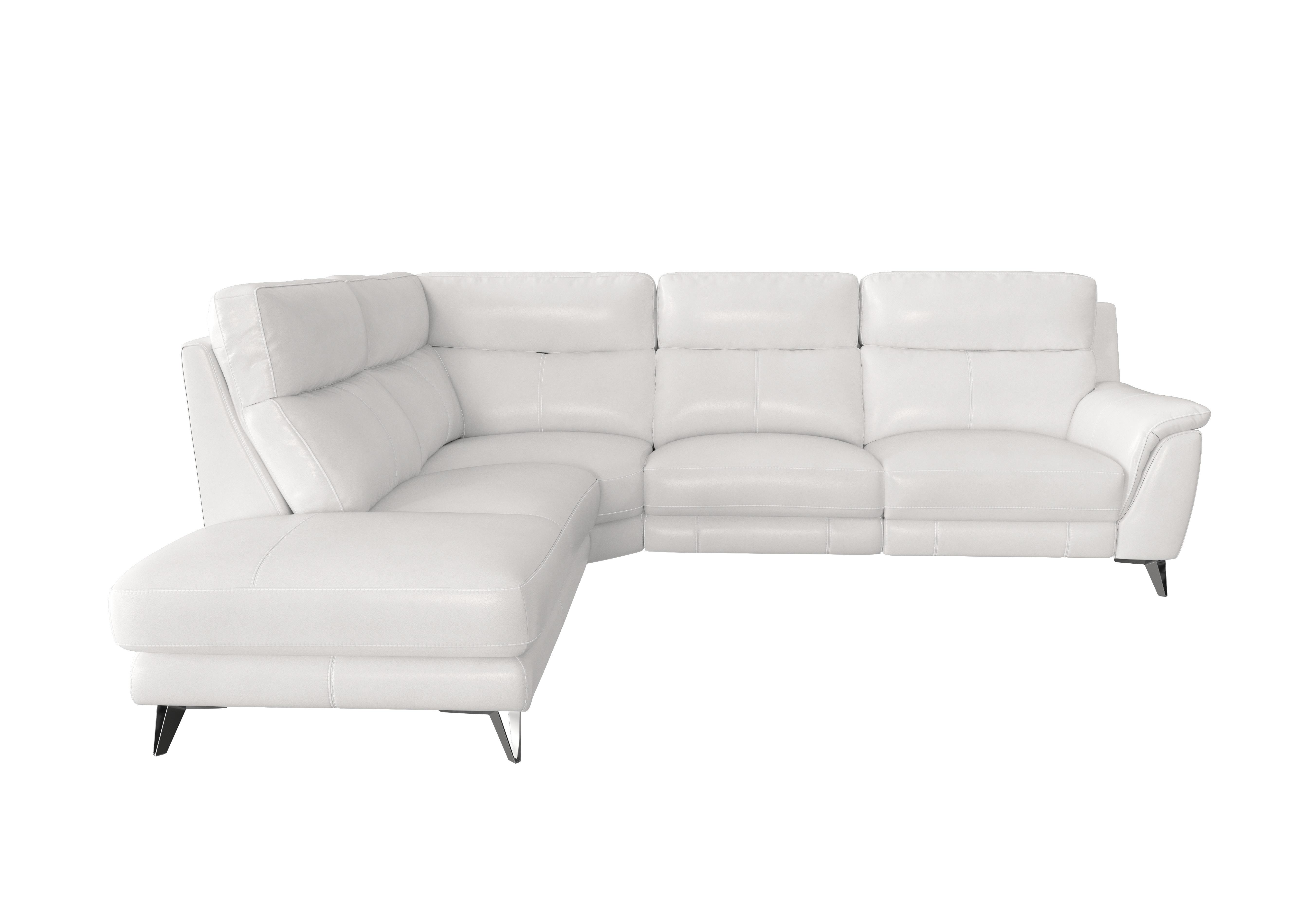 Contempo Chaise End Leather Sofa in Bv-744d Star White on Furniture Village