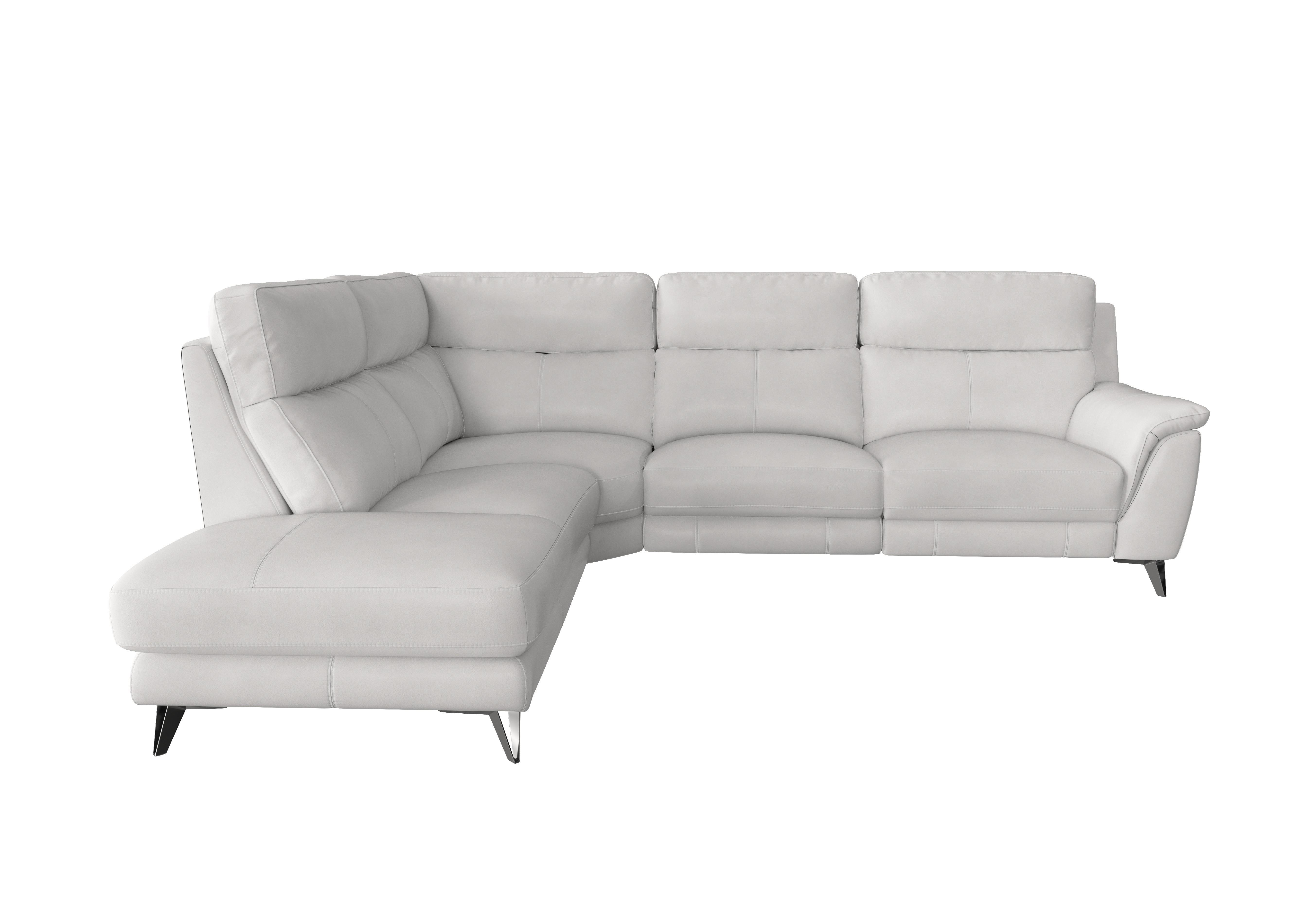 Contempo Chaise End Leather Sofa in Nc-744d Star White on Furniture Village