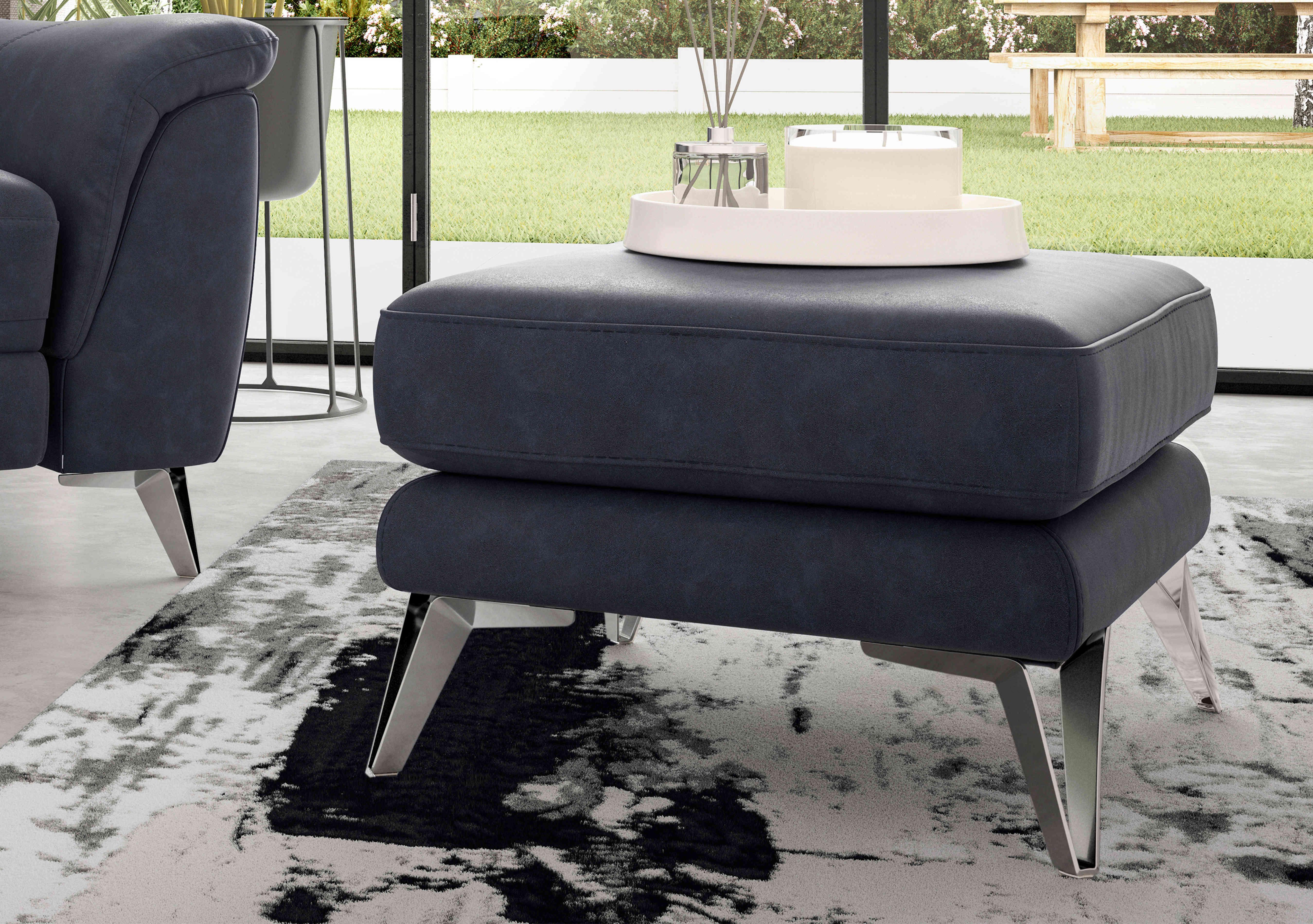 Contempo Fabric Footstool in  on Furniture Village