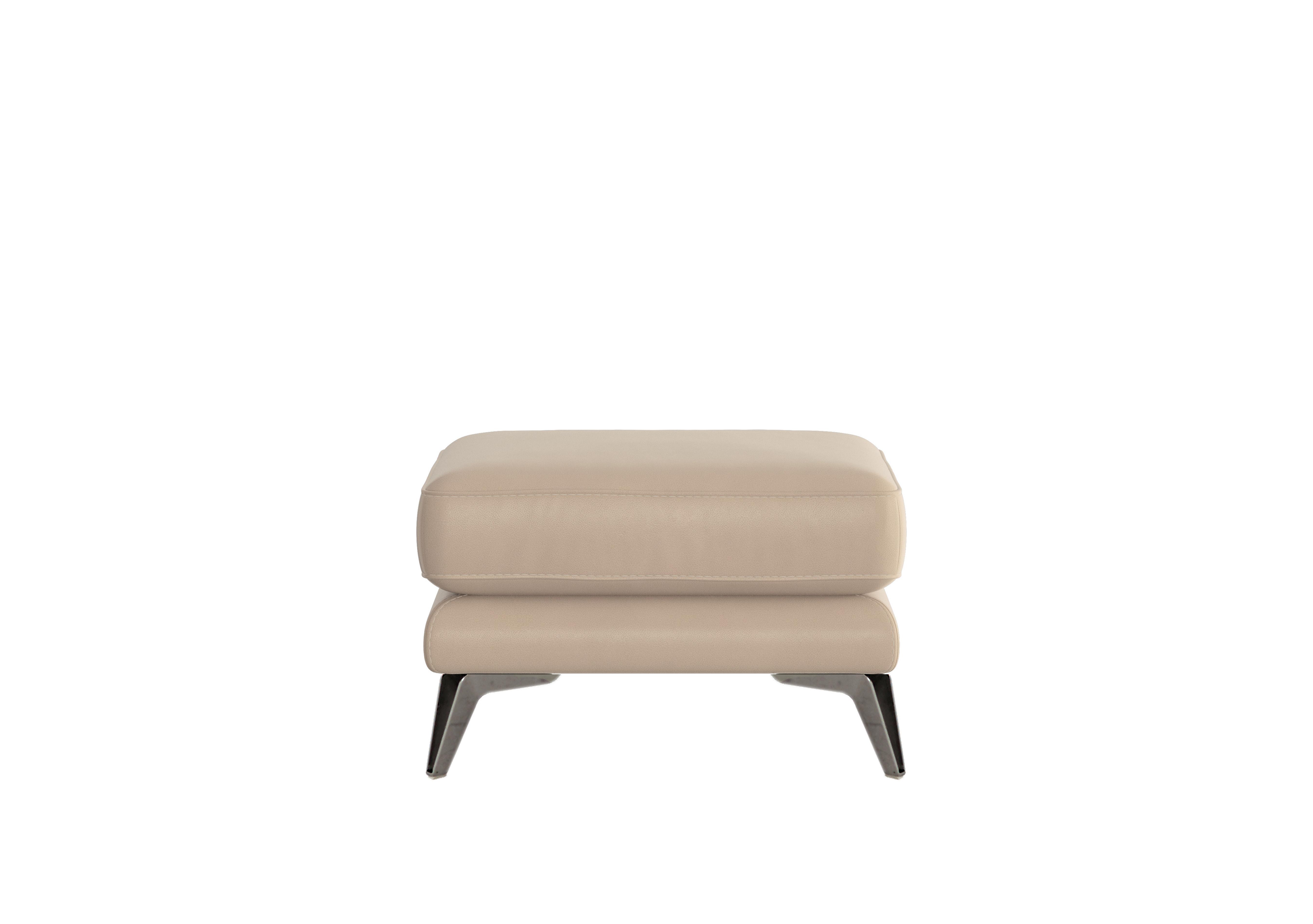 Contempo Leather Footstool in Bv-039c Pebble on Furniture Village