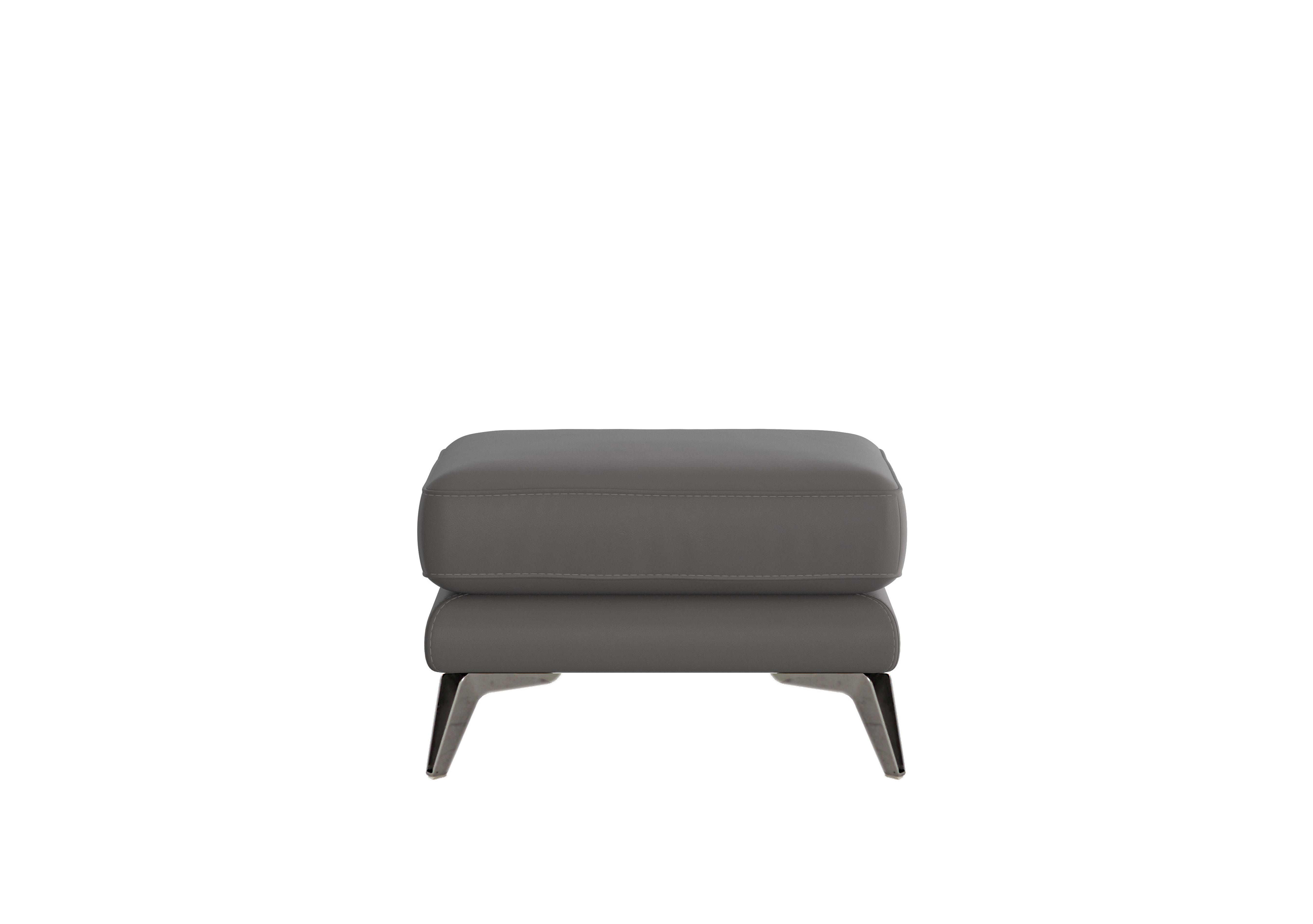 Contempo Leather Footstool in Bv-042e Elephant on Furniture Village