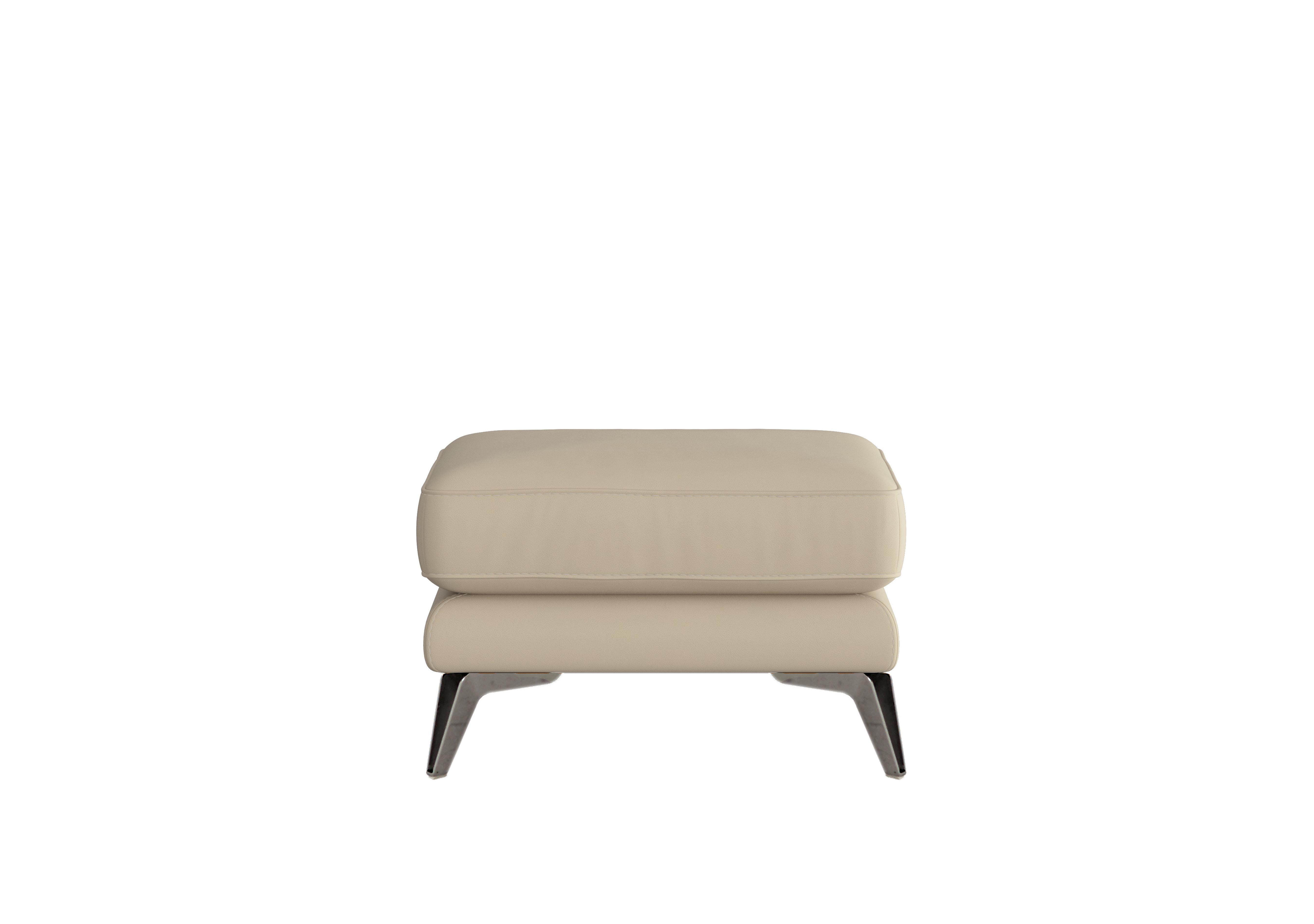 Contempo Leather Footstool in Bv-862c Bisque on Furniture Village
