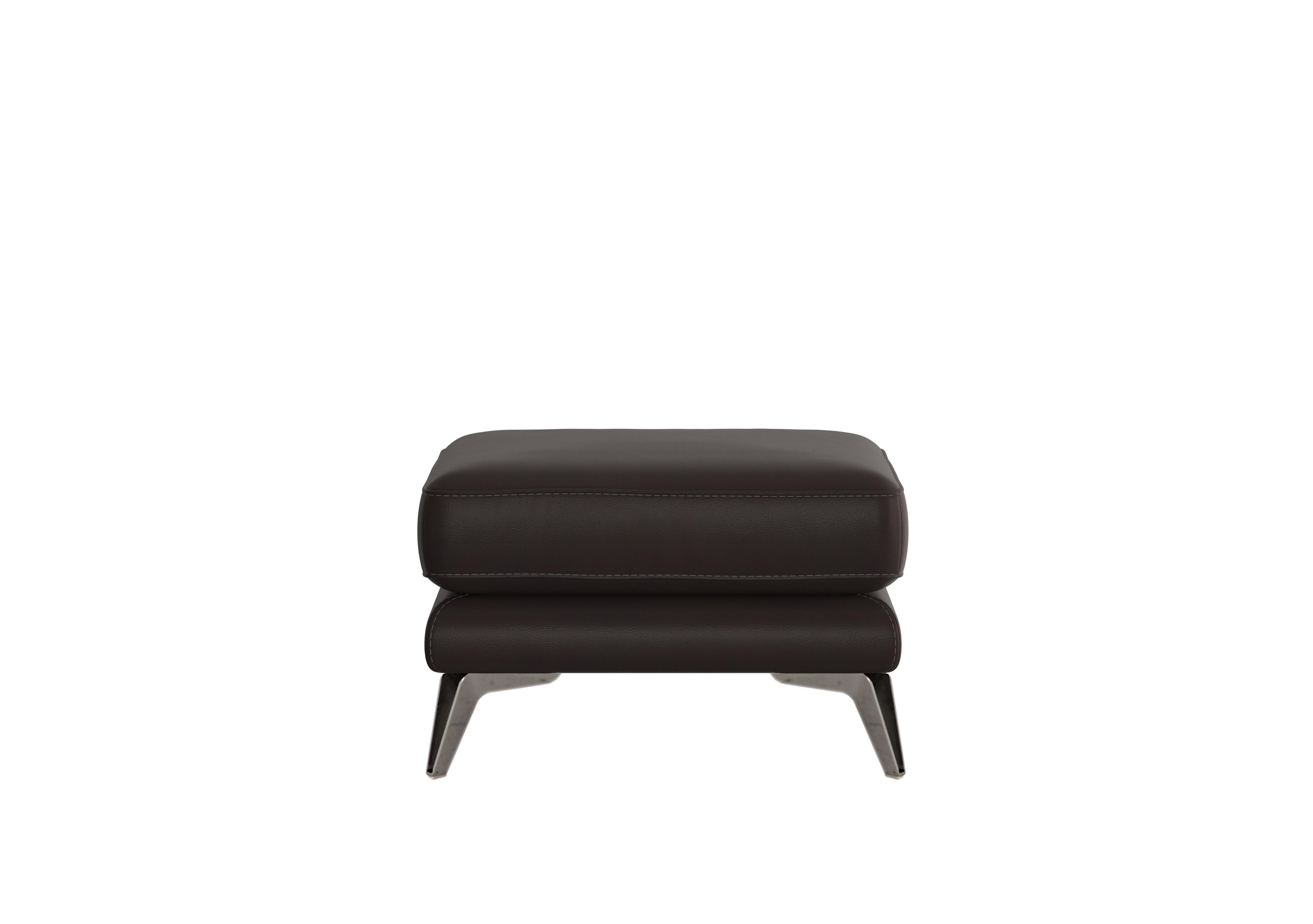 Contempo Leather Footstool in Nc-037c Walnut on Furniture Village