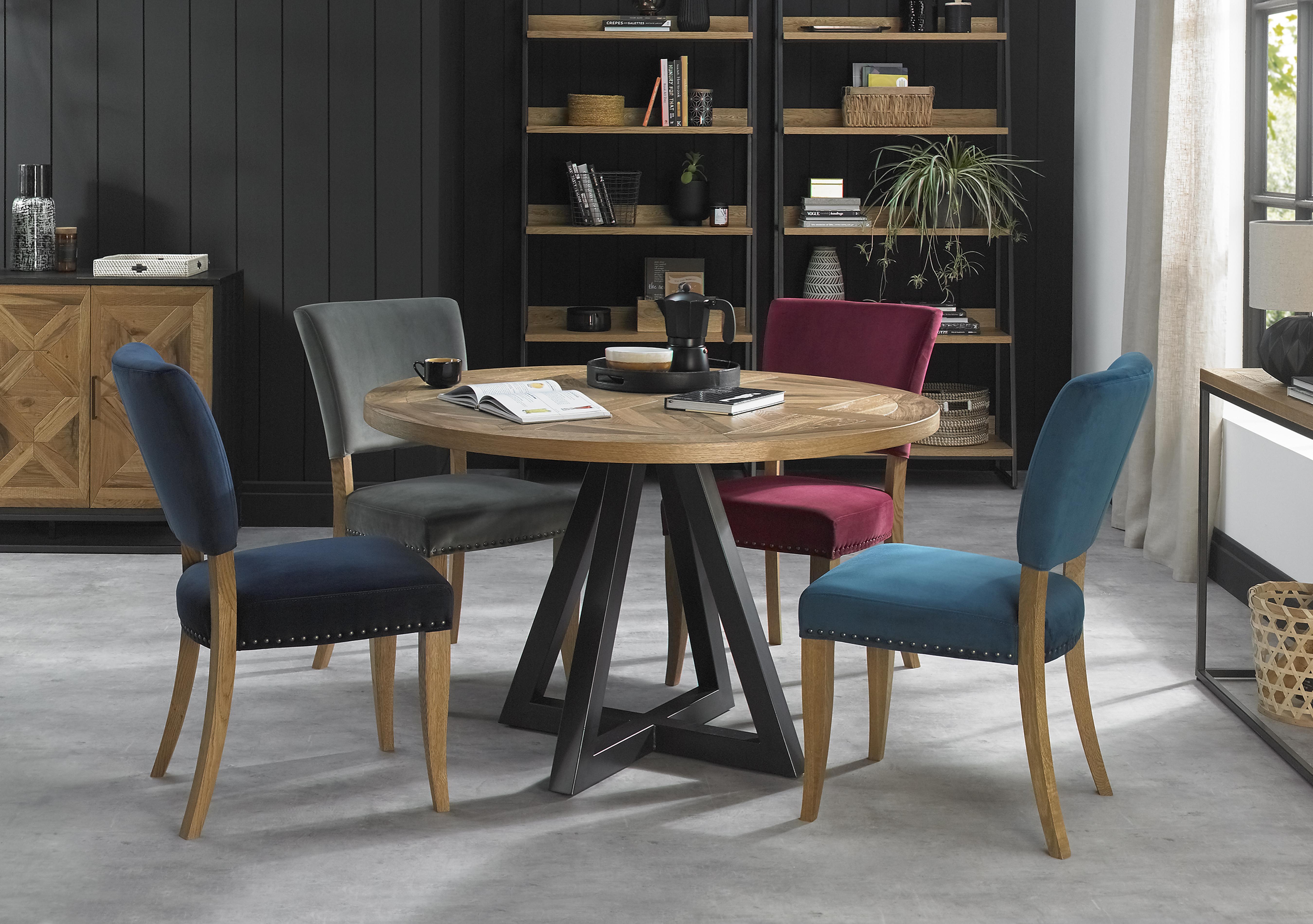 Globe Table and 4 Velvet Chairs Set in  on Furniture Village