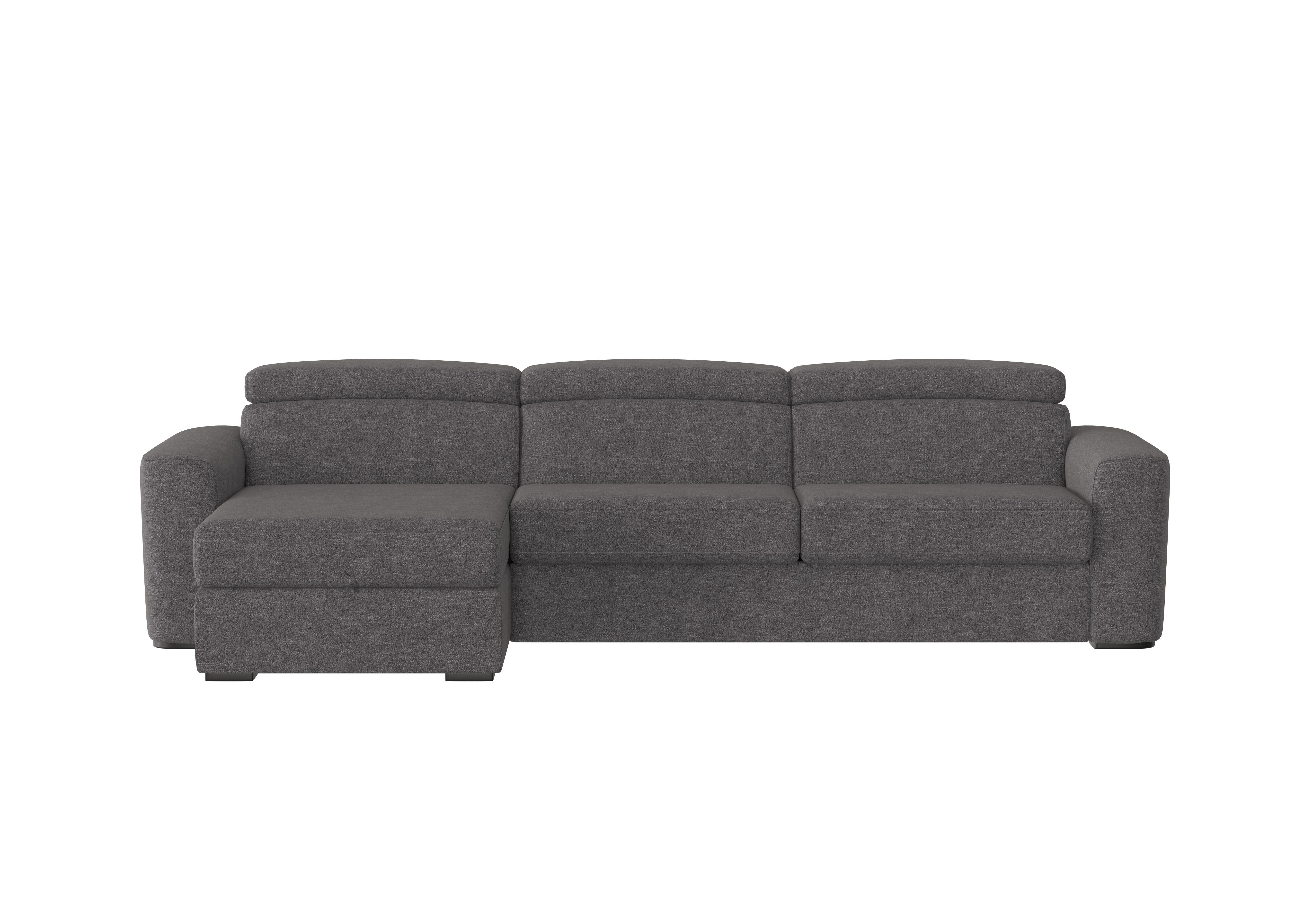 Infinity Fabric Corner Chaise Sofa Bed with Storage in Fab-Meo-R25 Iron Grey on Furniture Village