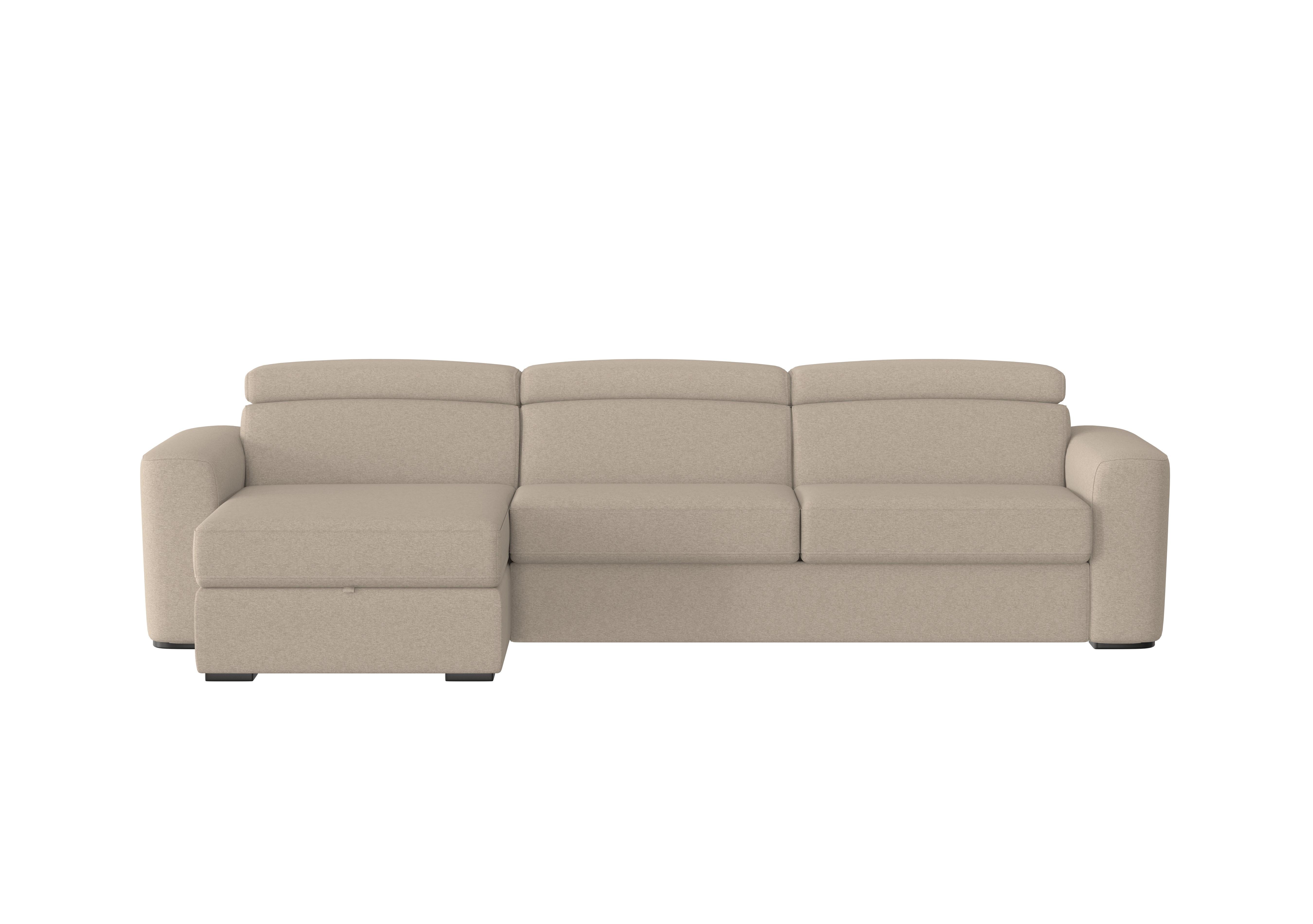 Infinity Fabric Corner Chaise Sofa Bed with Storage in Fab-Ska-R28 Beige on Furniture Village