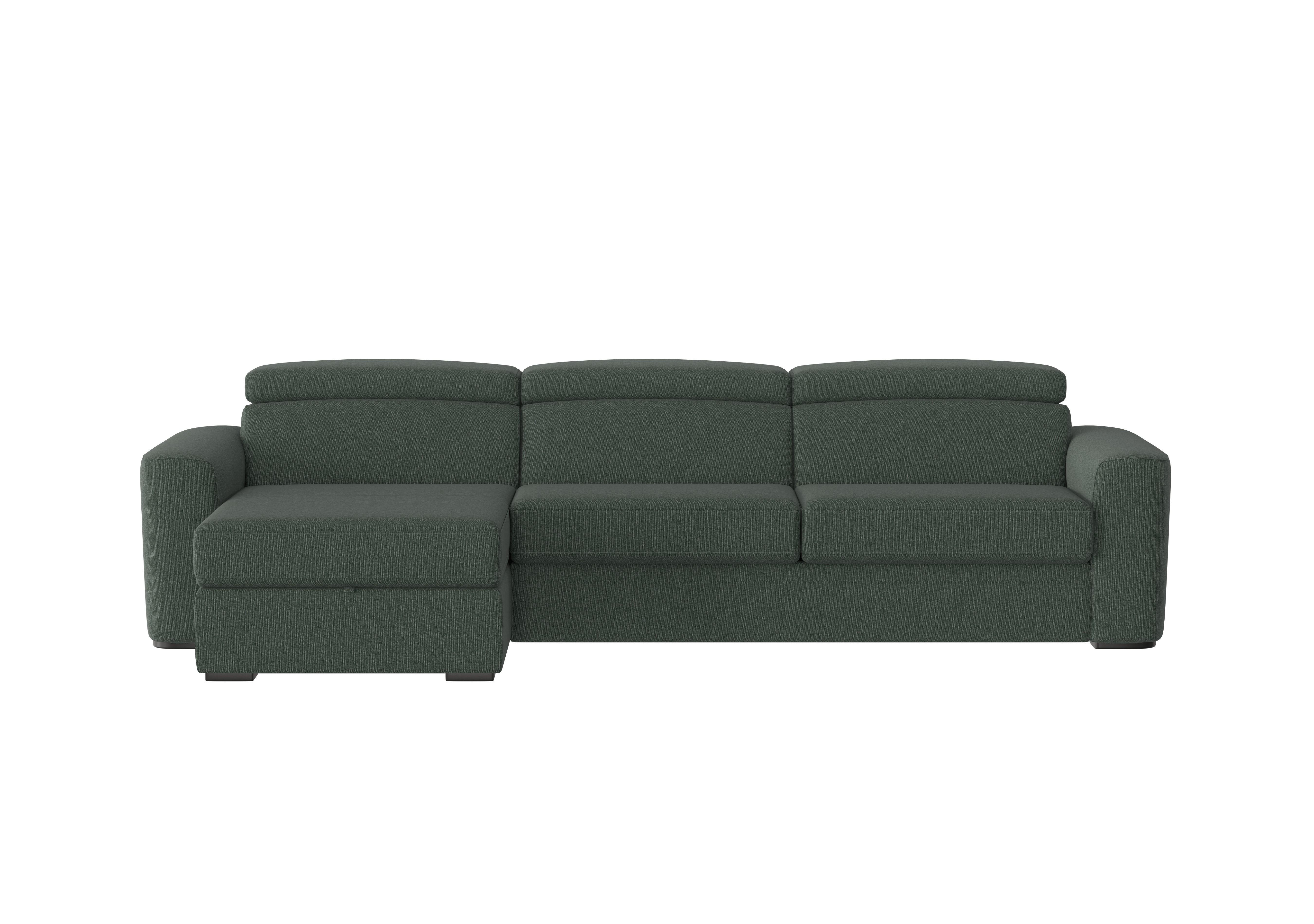 Infinity Fabric Corner Chaise Sofa Bed with Storage in Fab-Ska-R48 Moss Green on Furniture Village