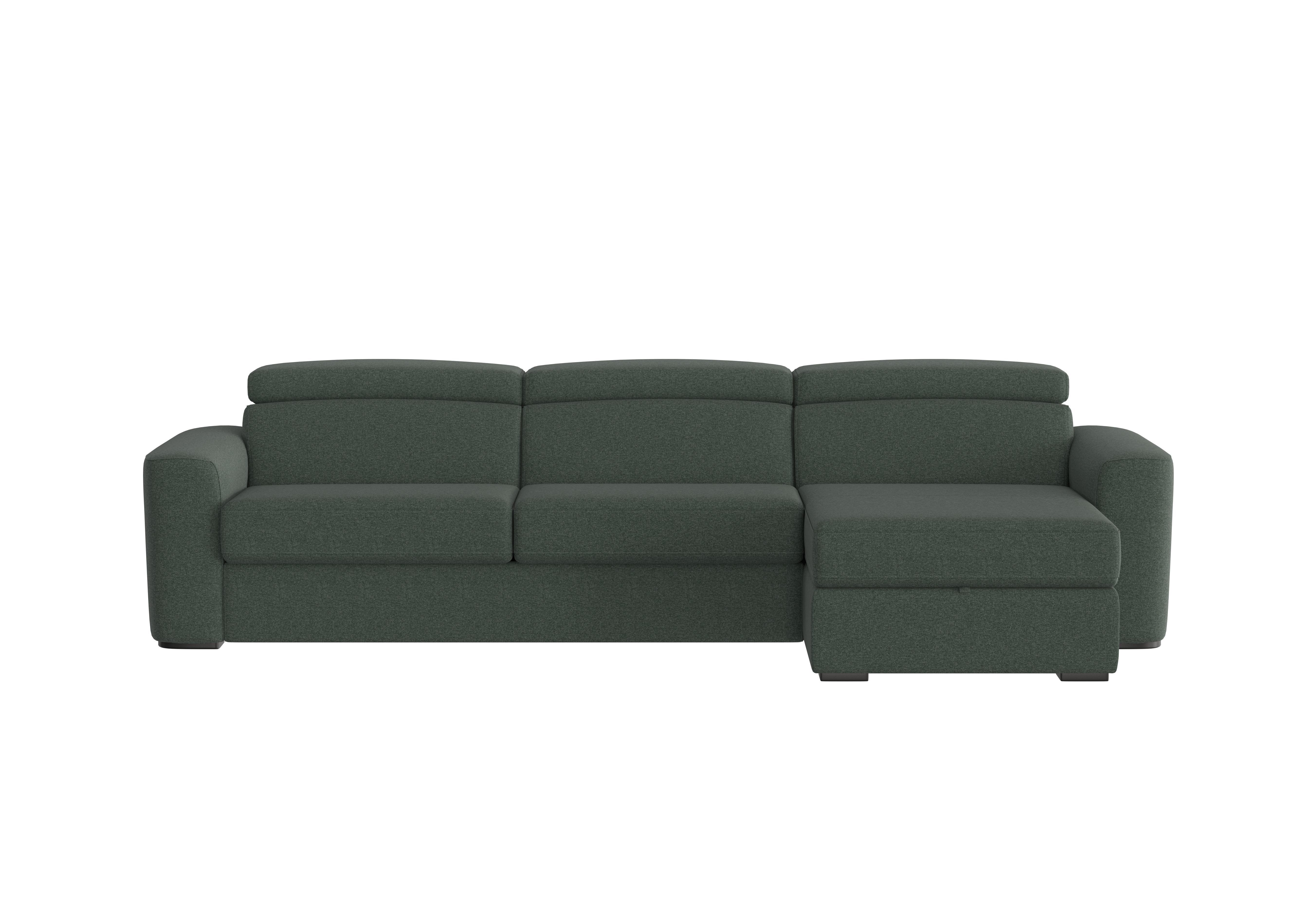 Infinity Fabric Corner Chaise Sofa Bed with Storage in Fab-Ska-R48 Moss Green on Furniture Village