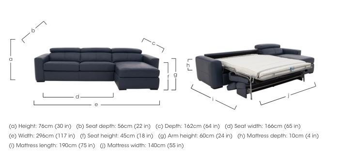 Infinity Leather Corner Chaise Sofabed with Storage in  on Furniture Village