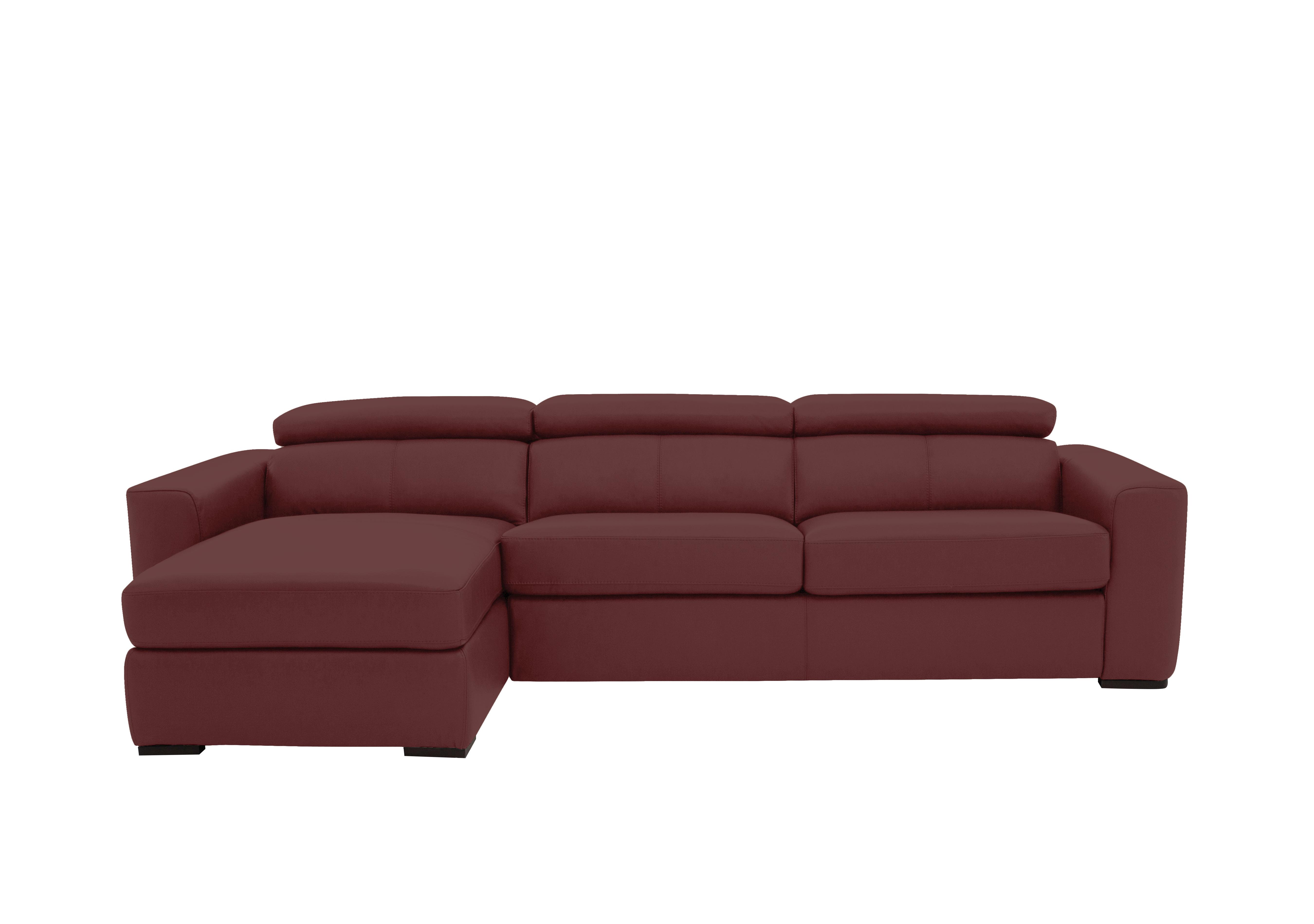 Infinity Leather Corner Chaise Sofabed with Storage in Bv-035c Deep Red on Furniture Village