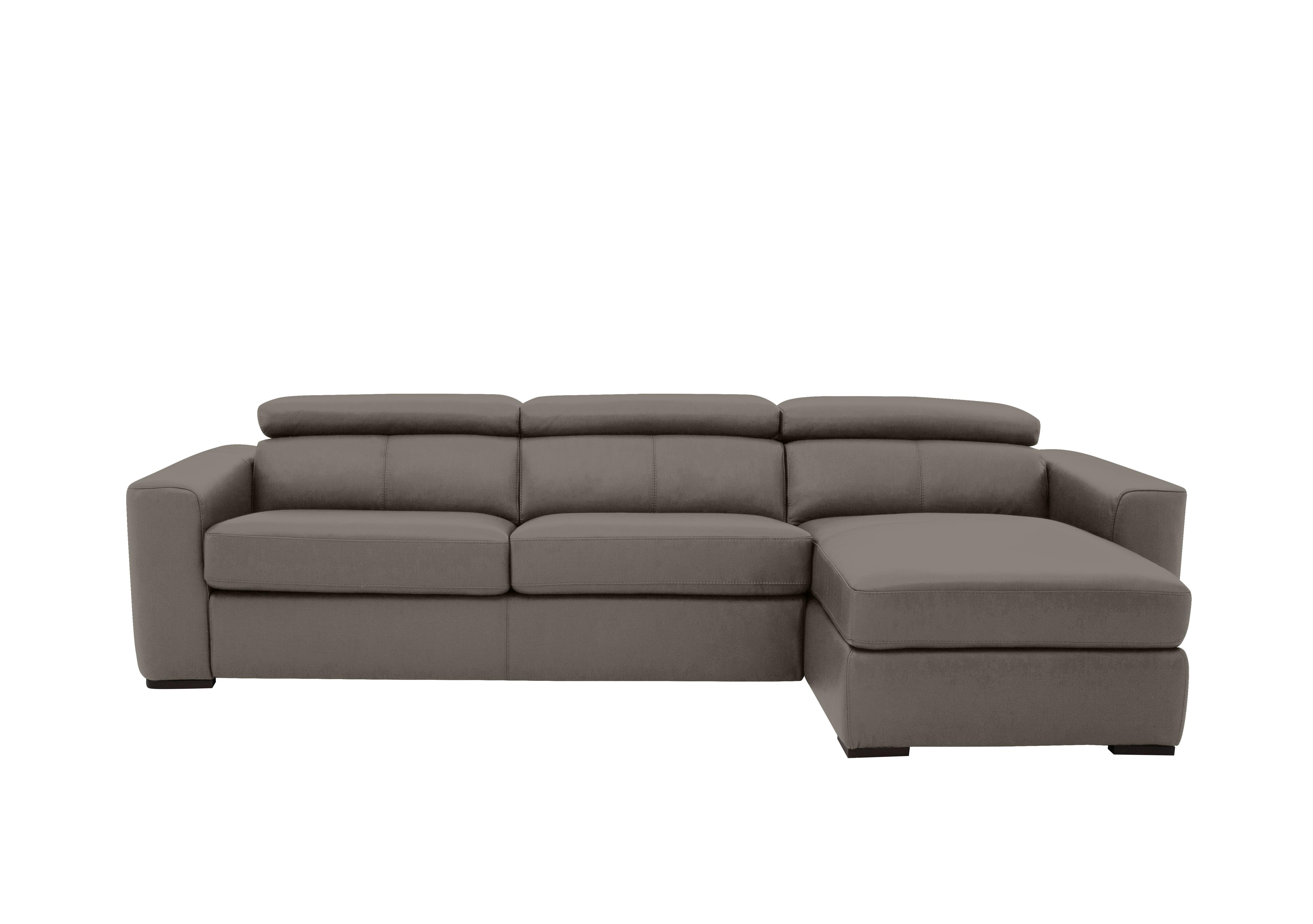 Infinity Leather Corner Chaise Sofabed with Storage in Bv-042e Elephant on Furniture Village