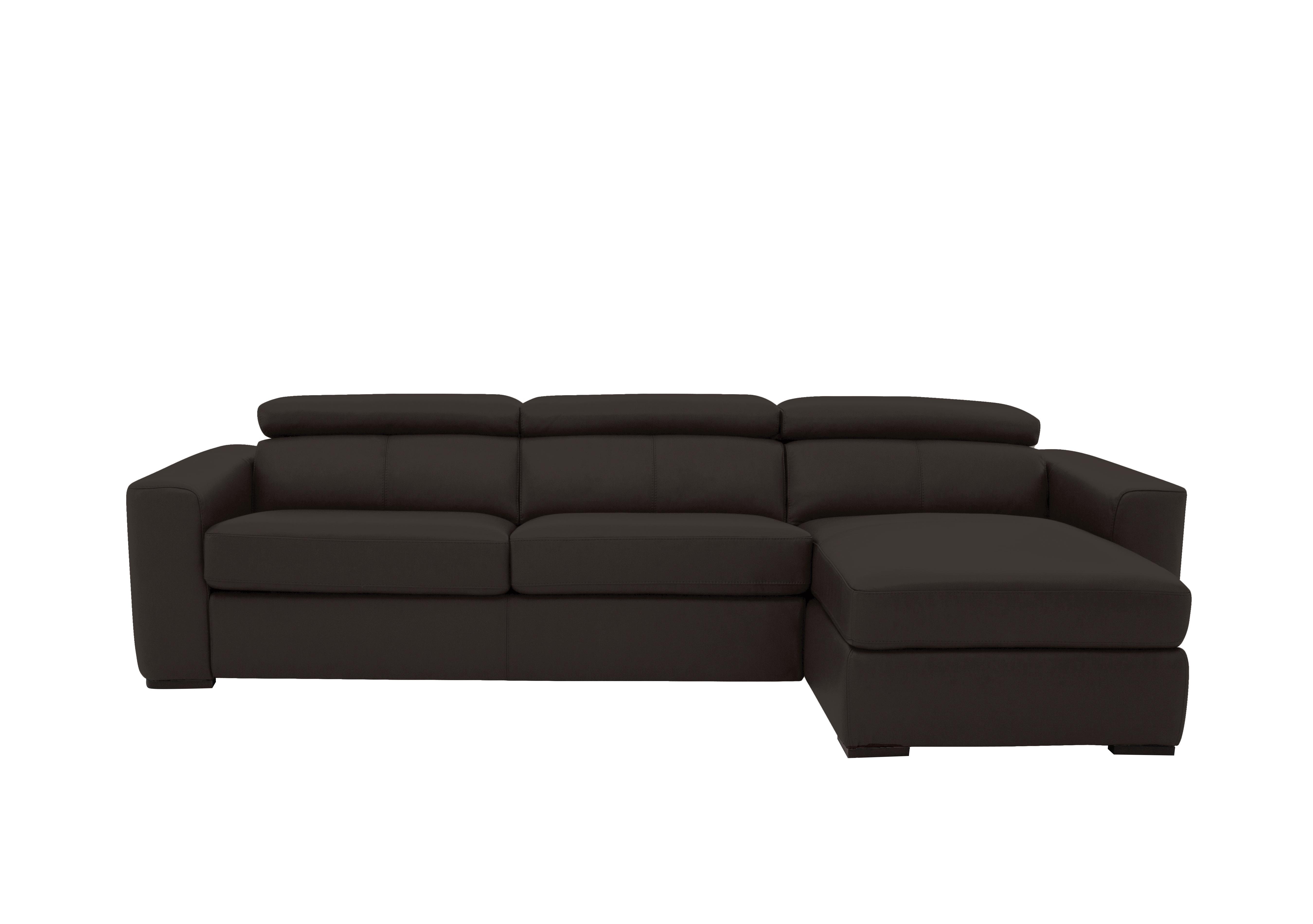 Infinity Leather Corner Chaise Sofabed with Storage in Bv-1748 Dark Chocolate on Furniture Village