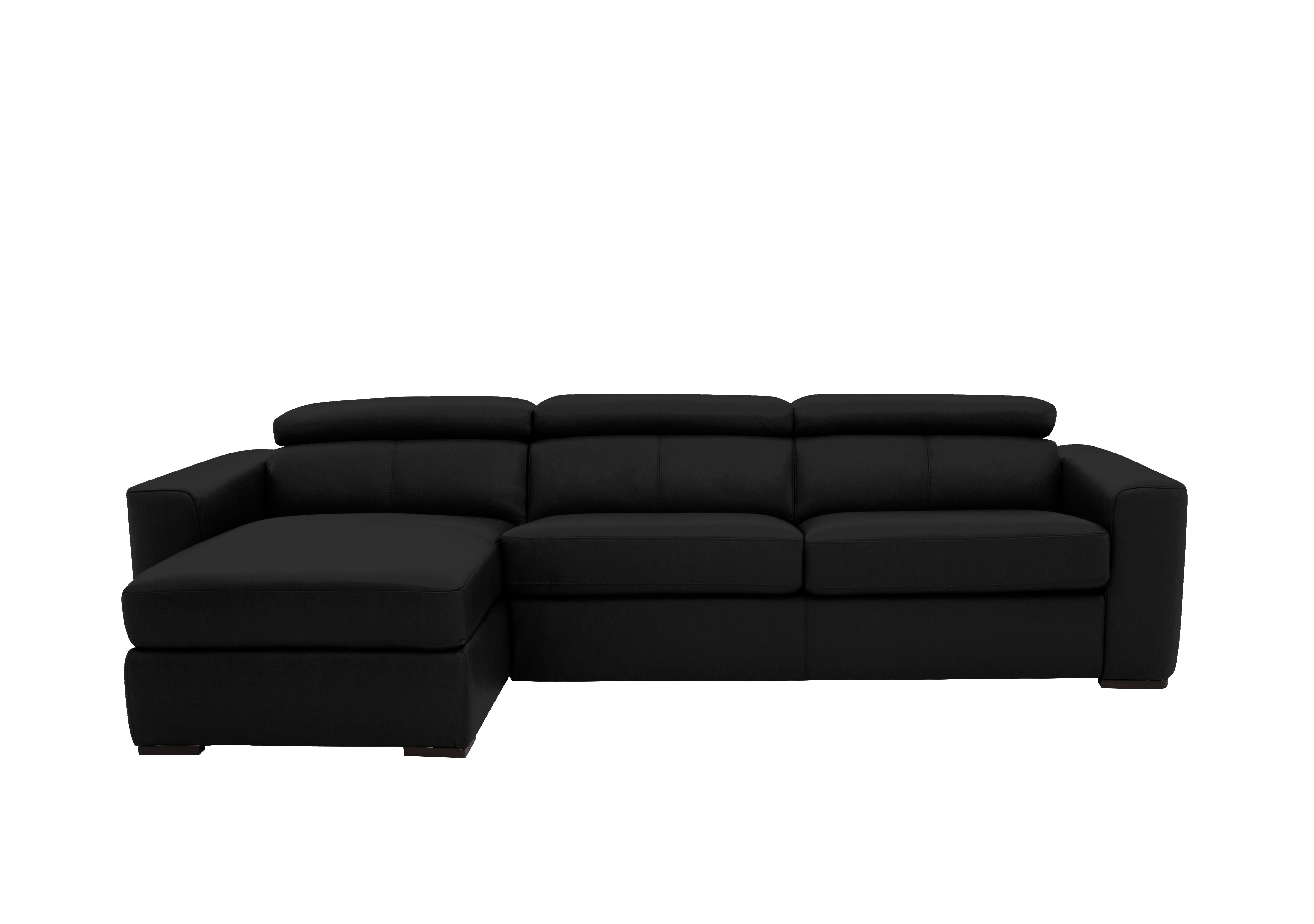 Infinity Leather Corner Chaise Sofabed with Storage in Bv-3500 Classic Black on Furniture Village