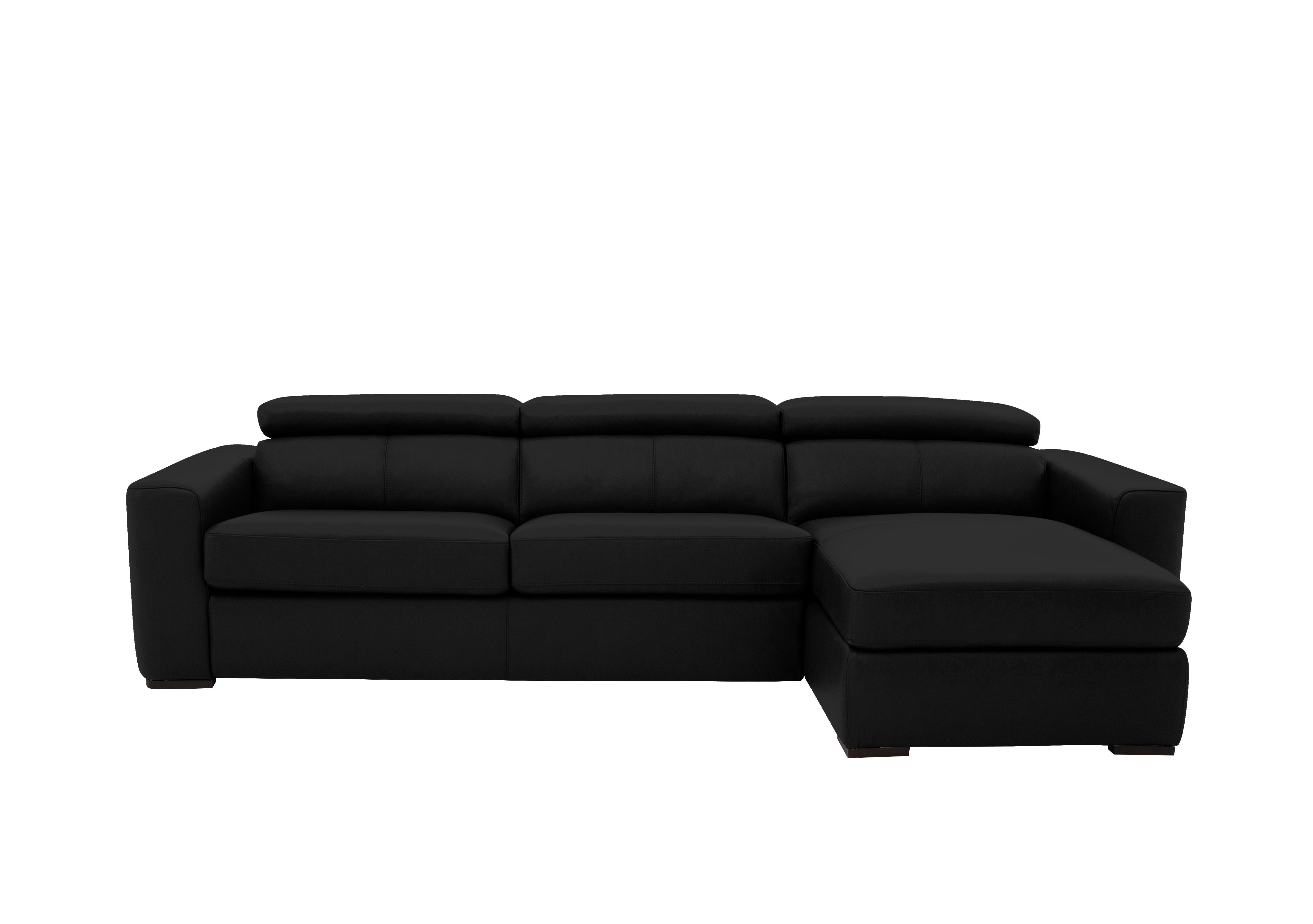 Infinity Leather Corner Chaise Sofabed with Storage in Bv-3500 Classic Black on Furniture Village