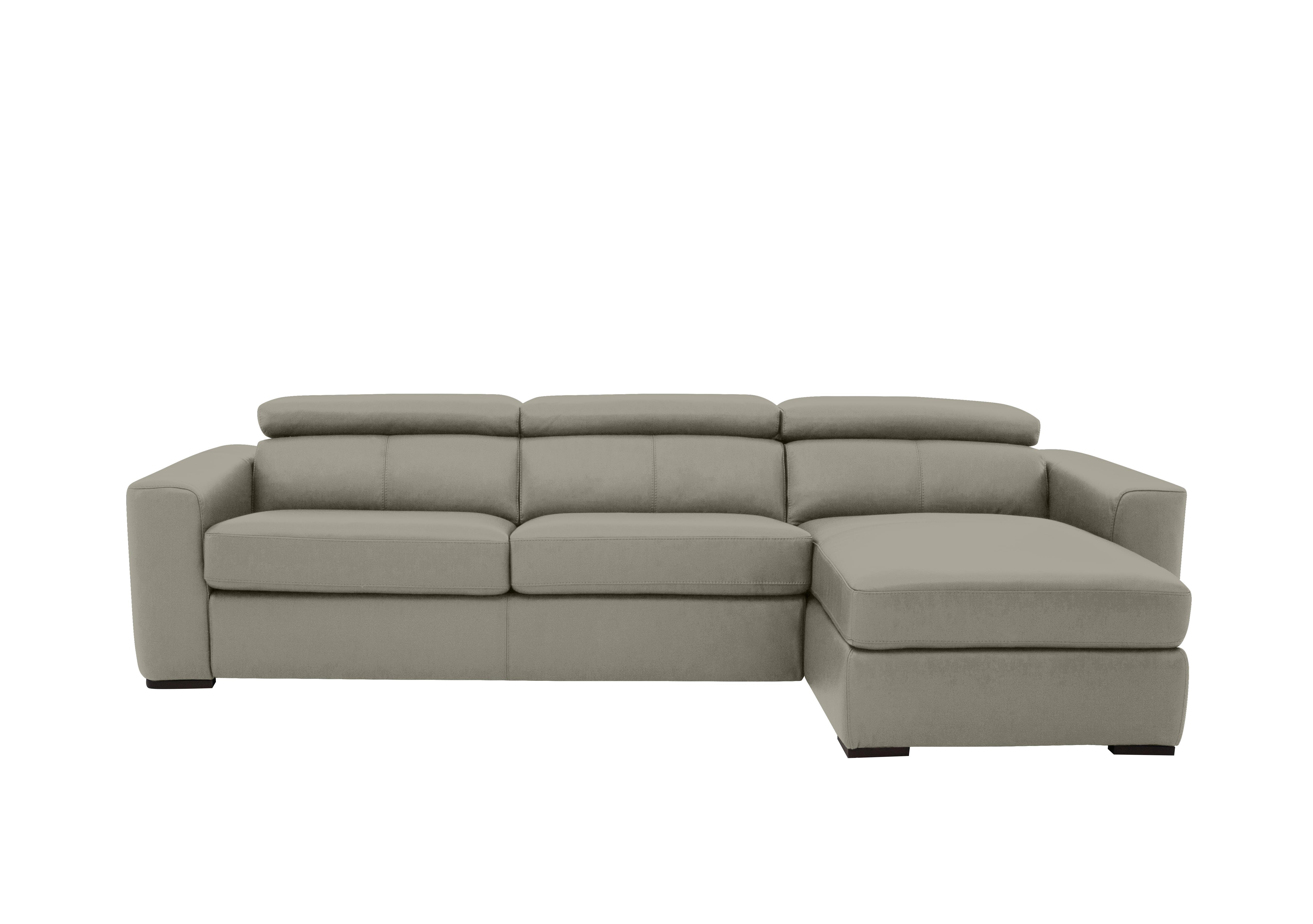 Infinity Leather Corner Chaise Sofabed with Storage in Bv-946b Silver Grey on Furniture Village