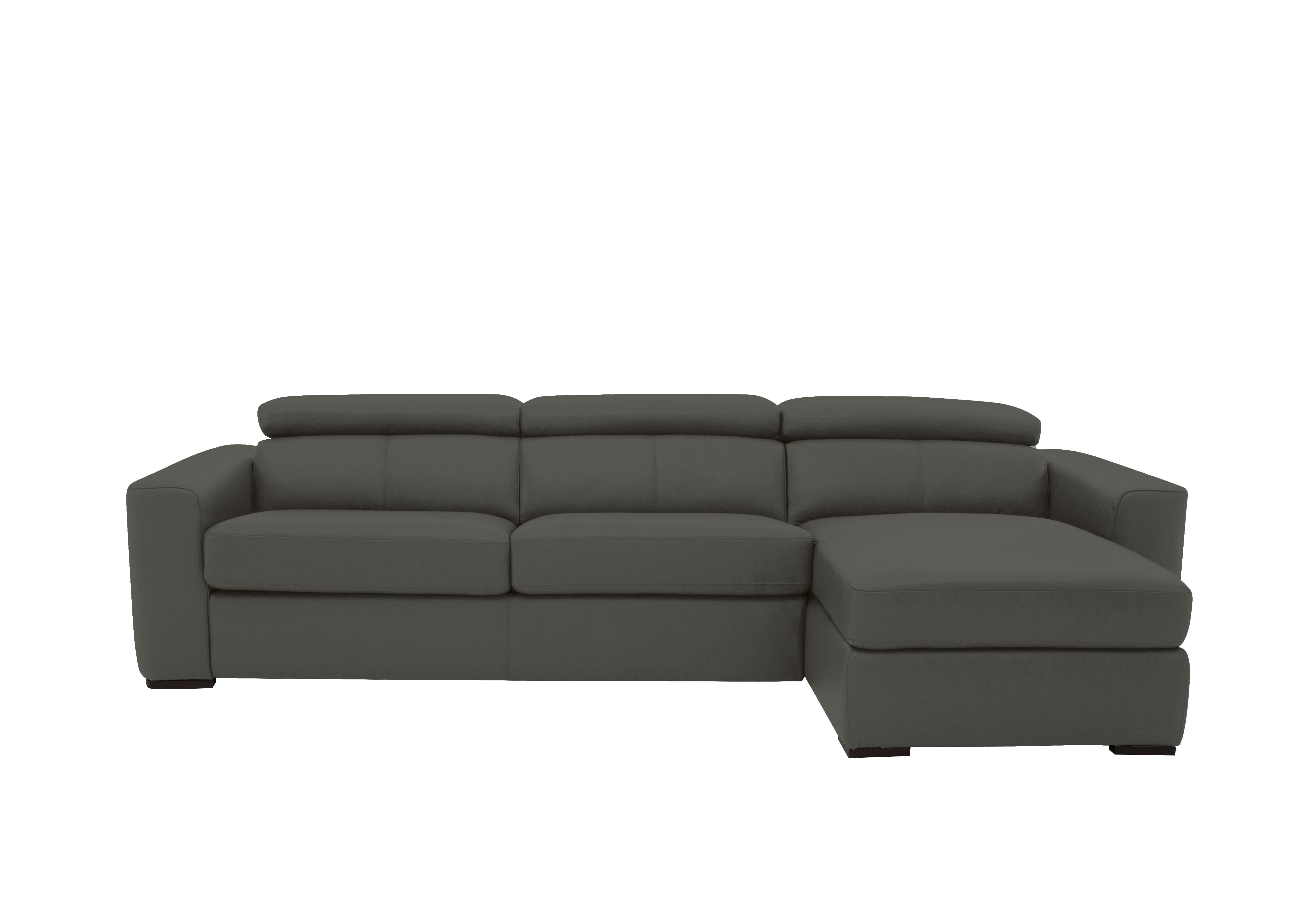 Infinity Leather Corner Chaise Sofabed with Storage in Nc-088e Charcoal Grey on Furniture Village