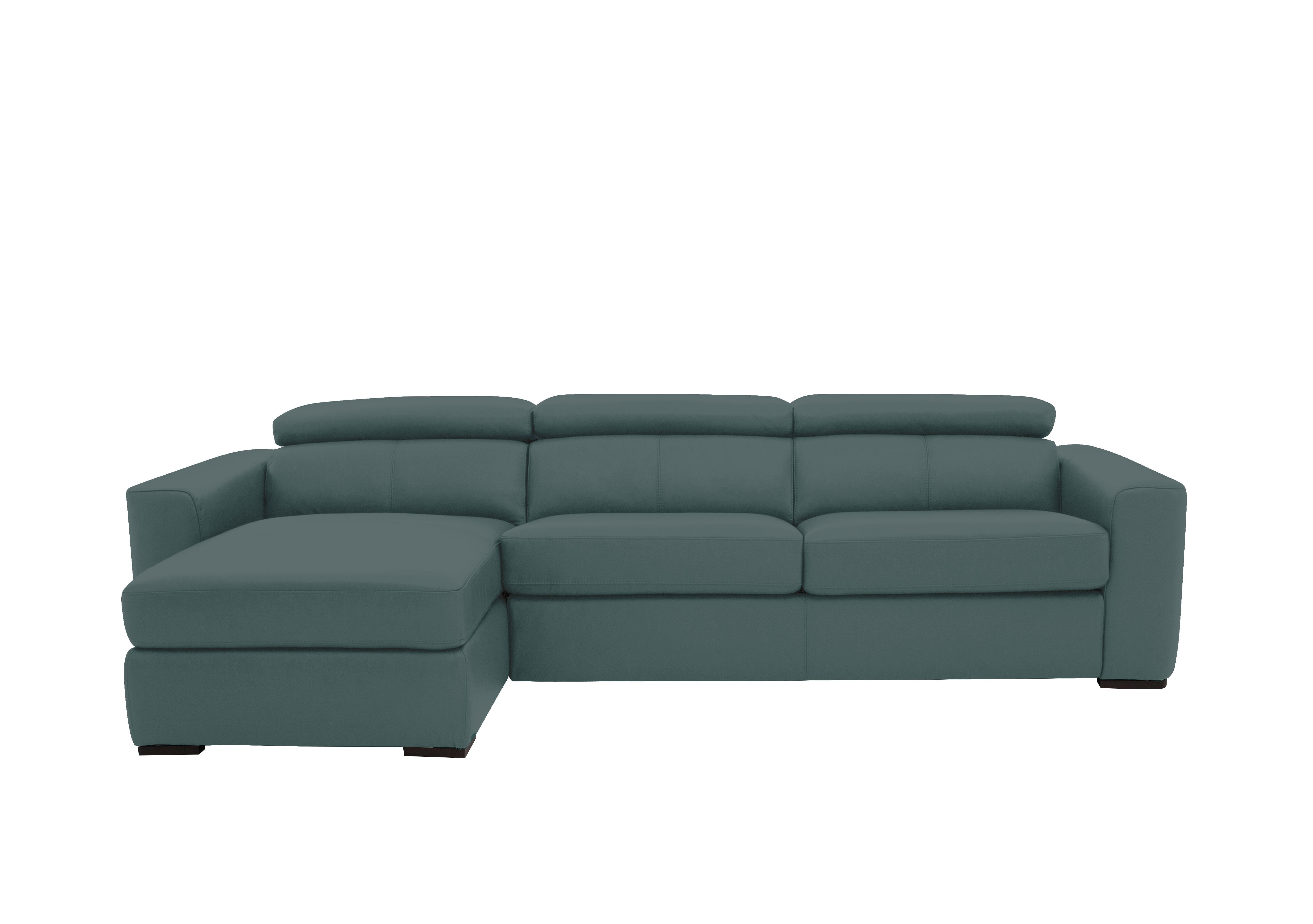 Infinity Leather Corner Chaise Sofabed with Storage in Nc-301e Lake Green on Furniture Village