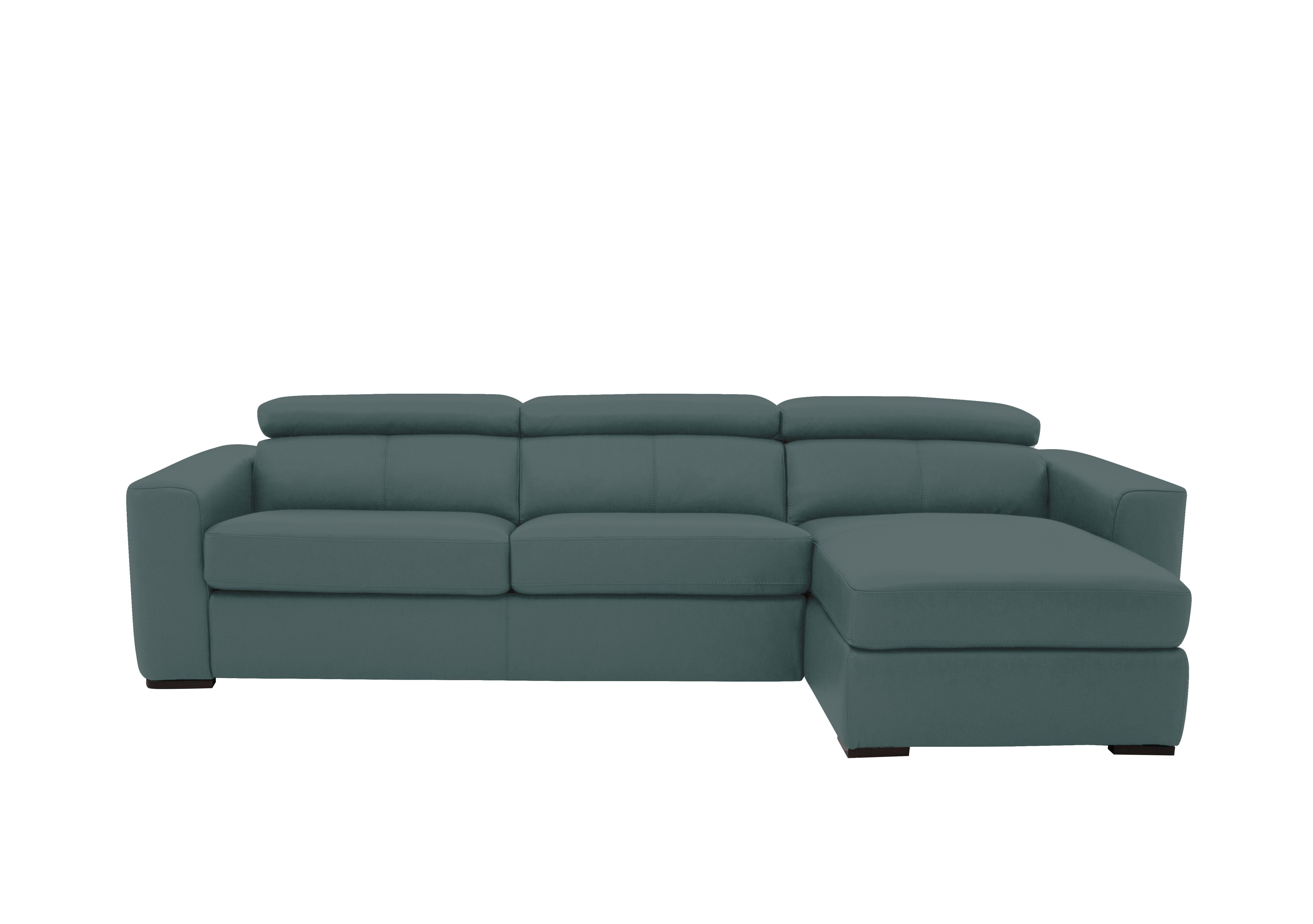 Infinity Leather Corner Chaise Sofabed with Storage in Nc-301e Lake Green on Furniture Village