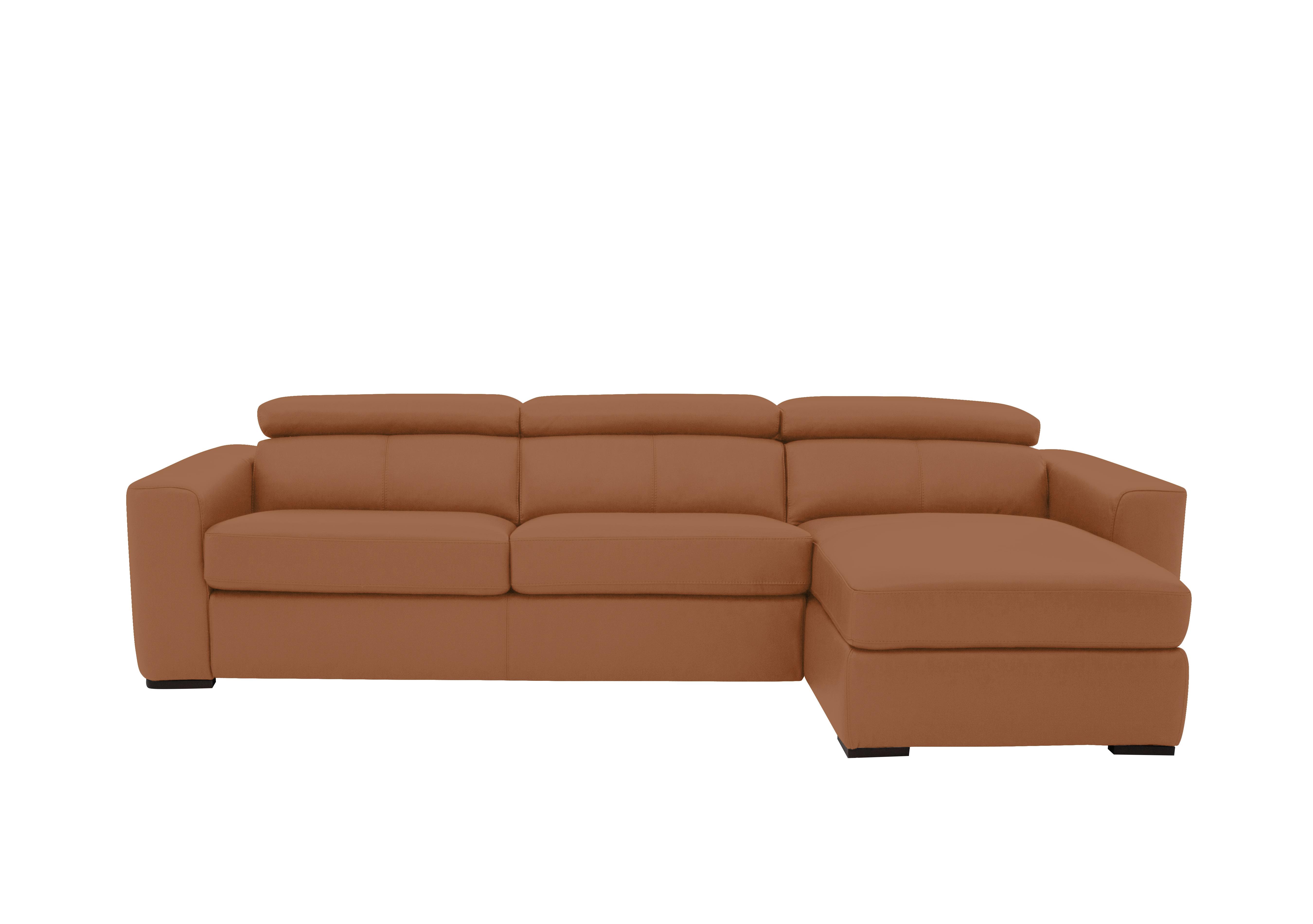 Infinity Leather Corner Chaise Sofabed with Storage in Nc-334e Pecan Brown on Furniture Village
